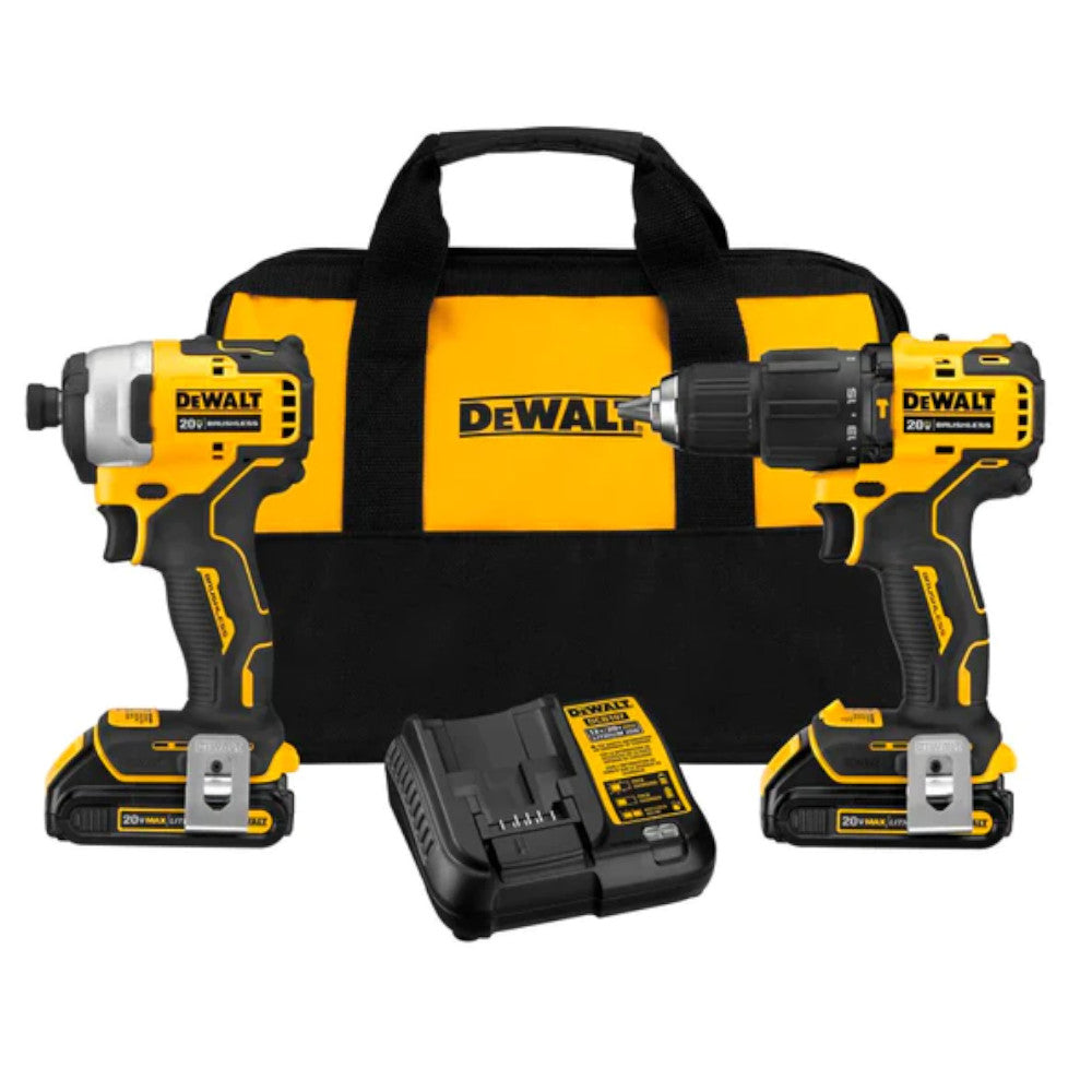 DEWALT DCK279C2 20V Max Brushless Hammer Drill & Impact Driver Combo Kit (Refurbished) - Professional Power Tools for Construction, Woodworking & DIY Projects