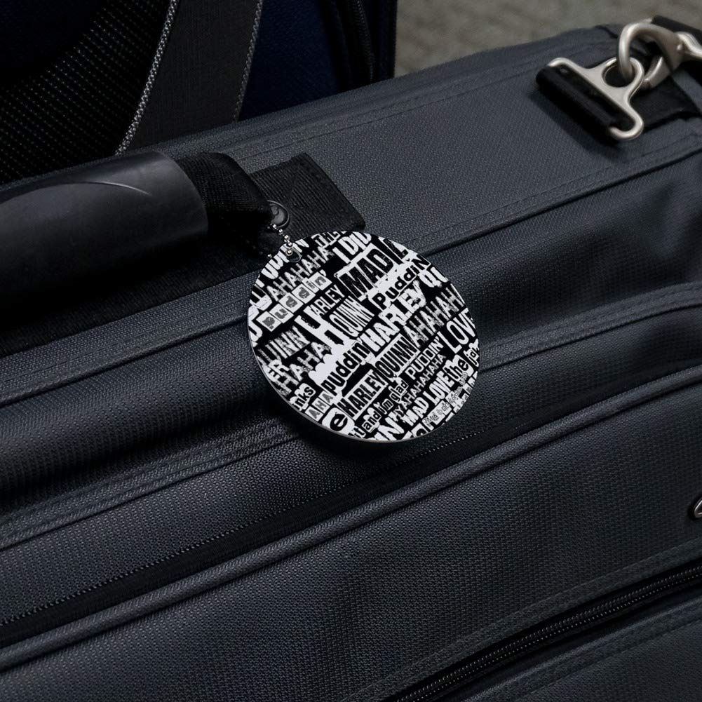 Harley Quinn Ransom Pattern Round Luggage ID Tag - Durable Suitcase Name Tag for Carry-On Bags - Perfect for Travel, Business Trips & Vacation Identification