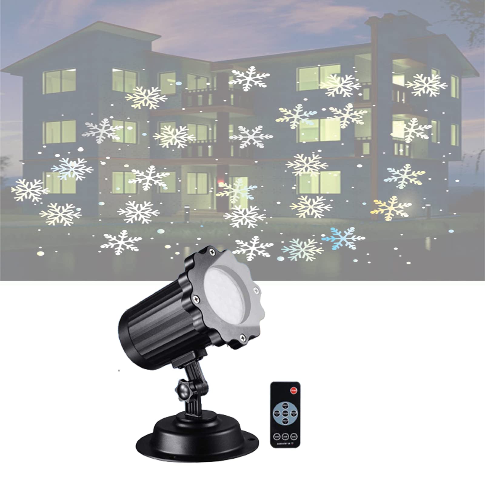 AAOTE Outdoor Christmas Projector Lights - Snowflake & LED Dynamic Holiday Light Projector for Yard, House, Party Decorations - Perfect Gift for Christmas & Winter Celebrations (EU Size Compliant)