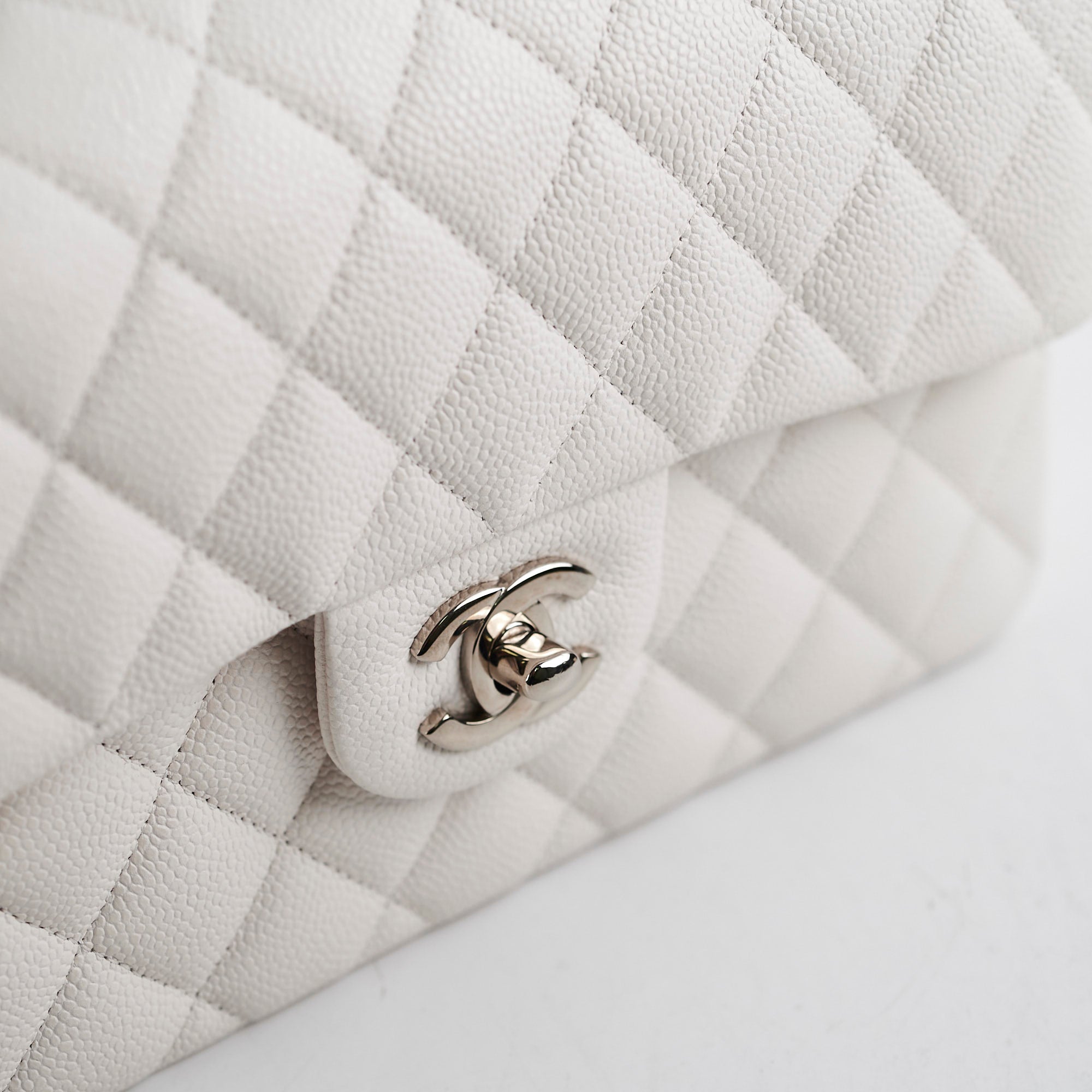 Chanel Caviar Small Double Classic Flap Bag White 30 Series - Luxury Crossbody Purse for Women, Perfect for Parties & Date Nights