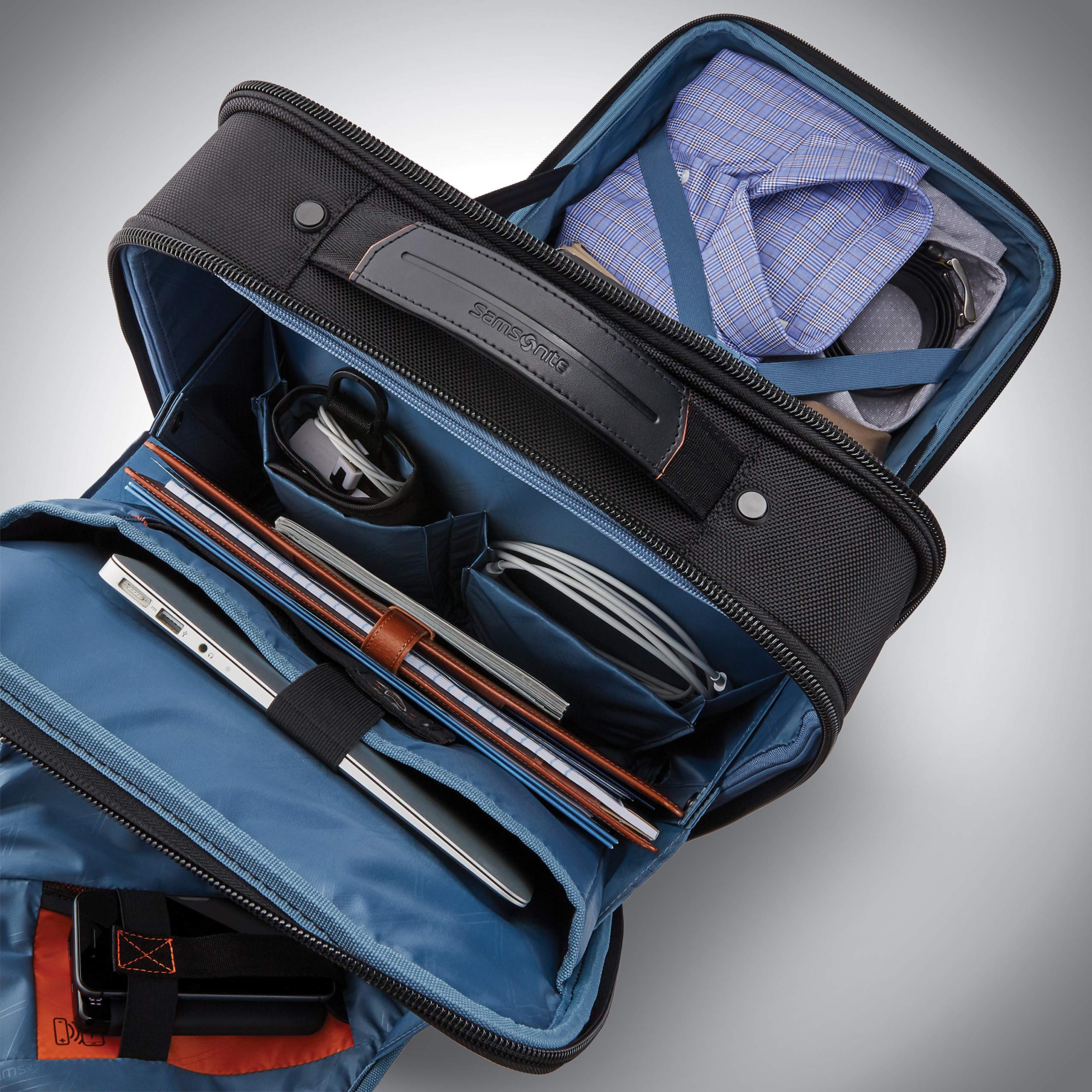 Samsonite Pro Vertical Spinner Mobile Office Business Carry-On Luggage - Black - Perfect for Business Travel & Work Trips