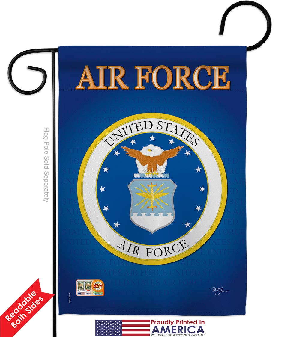 USAF American Military Garden Flags - Double-Sided 28x40 Inch Armed Forces Yard Banner for Veterans & Retirees - Patriotic Home Decor Gift for Outdoor & Indoor Use
