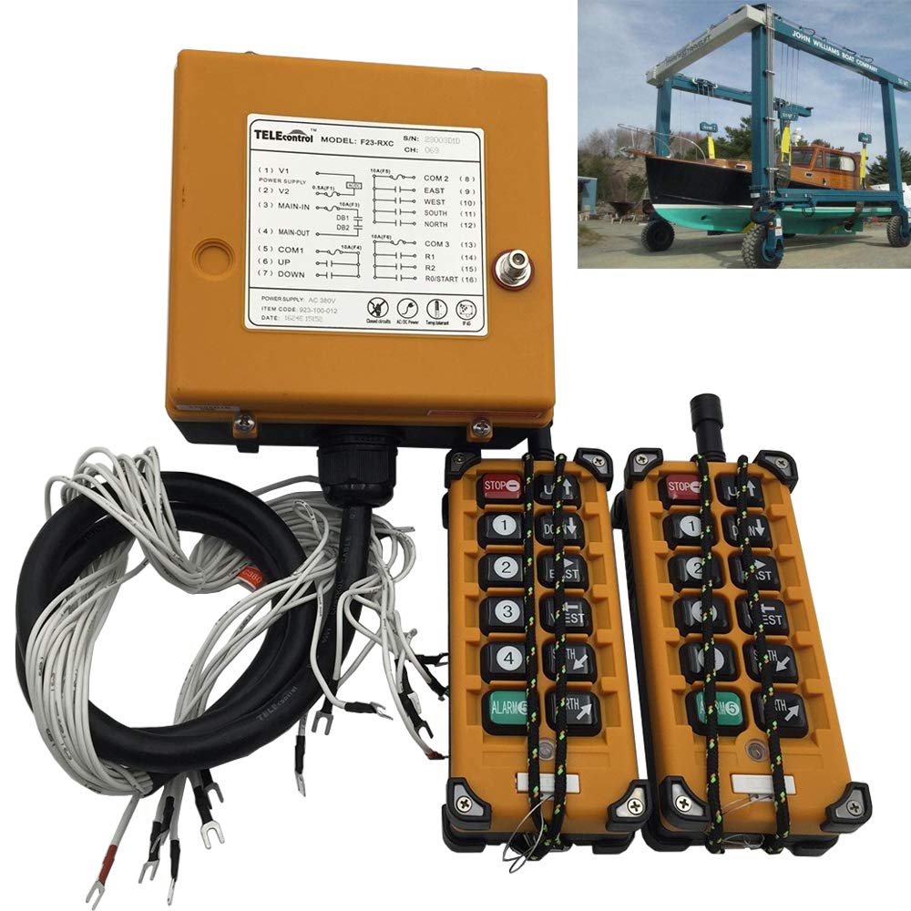 Industrial Wireless Remote Control for Hoist Crane - F23-A++ Push Button Switch with 2 Transmitters & 1 Receiver (220V/380V AC Optional) - Perfect for Construction Sites, Warehouses, and Heavy Lifting Operations