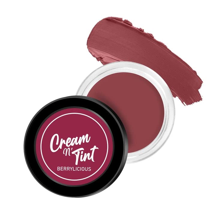 Natural Vitamin E & Olive Oil Lip, Cheek & Eyeshadow Tint - Berrylicious Flush for Healthy Glow | Vegan, Cruelty-Free Makeup | Perfect for Date Night & Everyday Wear