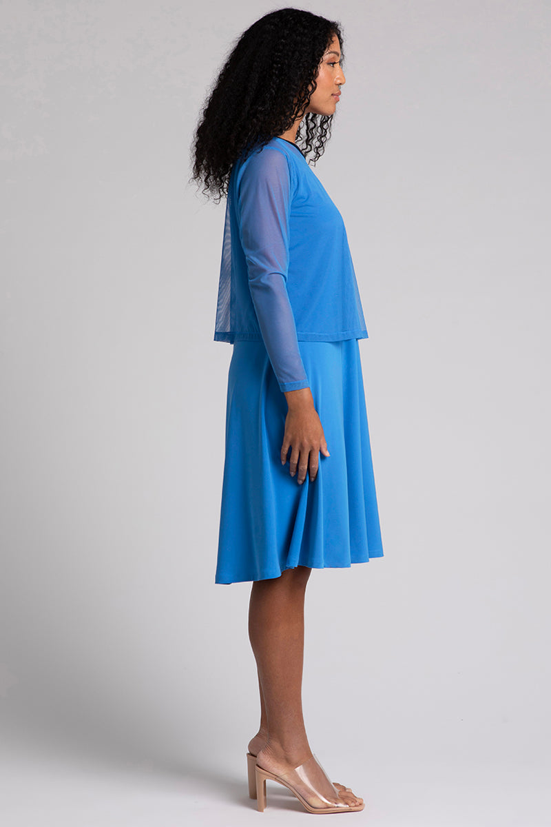 Mesh Go-To Cropped T-Shirt for Women | Breathable Summer Top | Marine Blue | Casual Wear, Beach Outfits, Yoga & Lounge