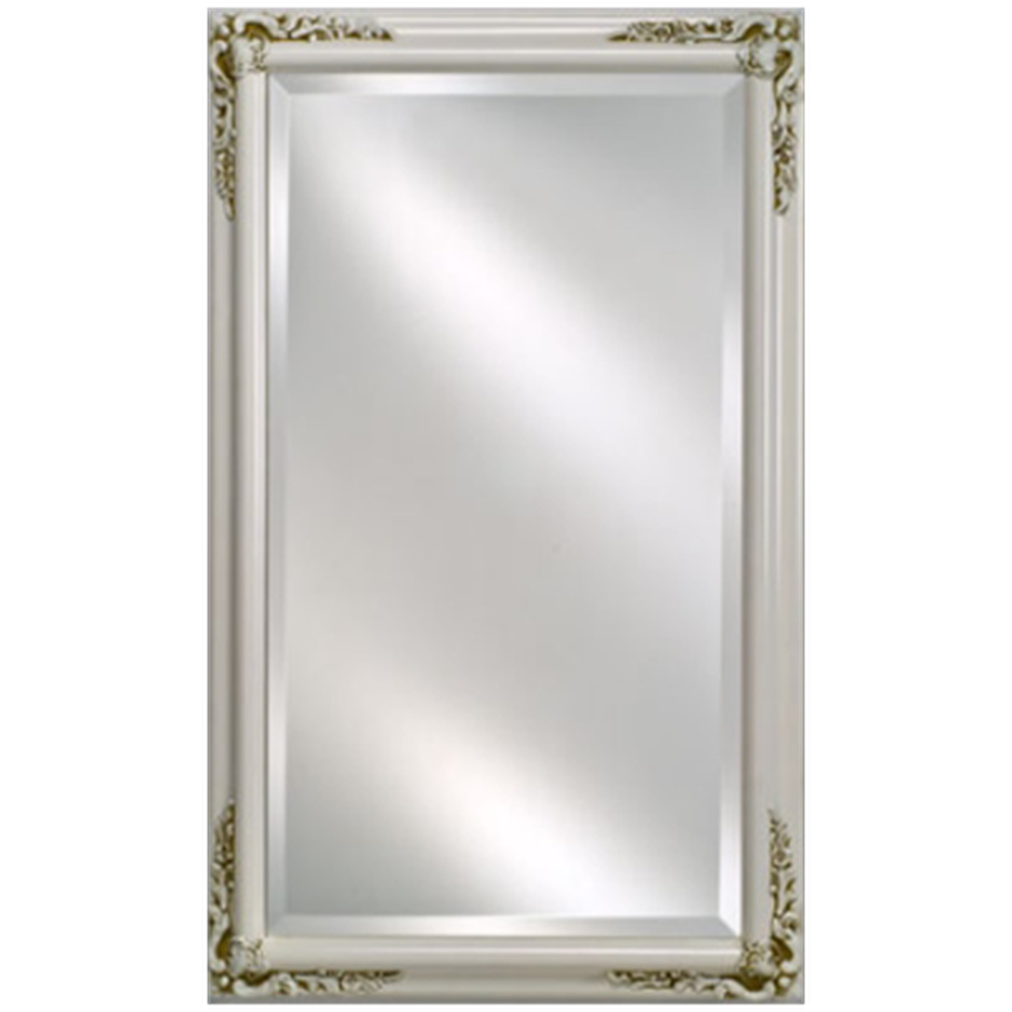 Afina Estate 16x26 Antique White Wood Framed Bevel Mirror - Elegant Wall Decor for Living Room, Bedroom & Entryway