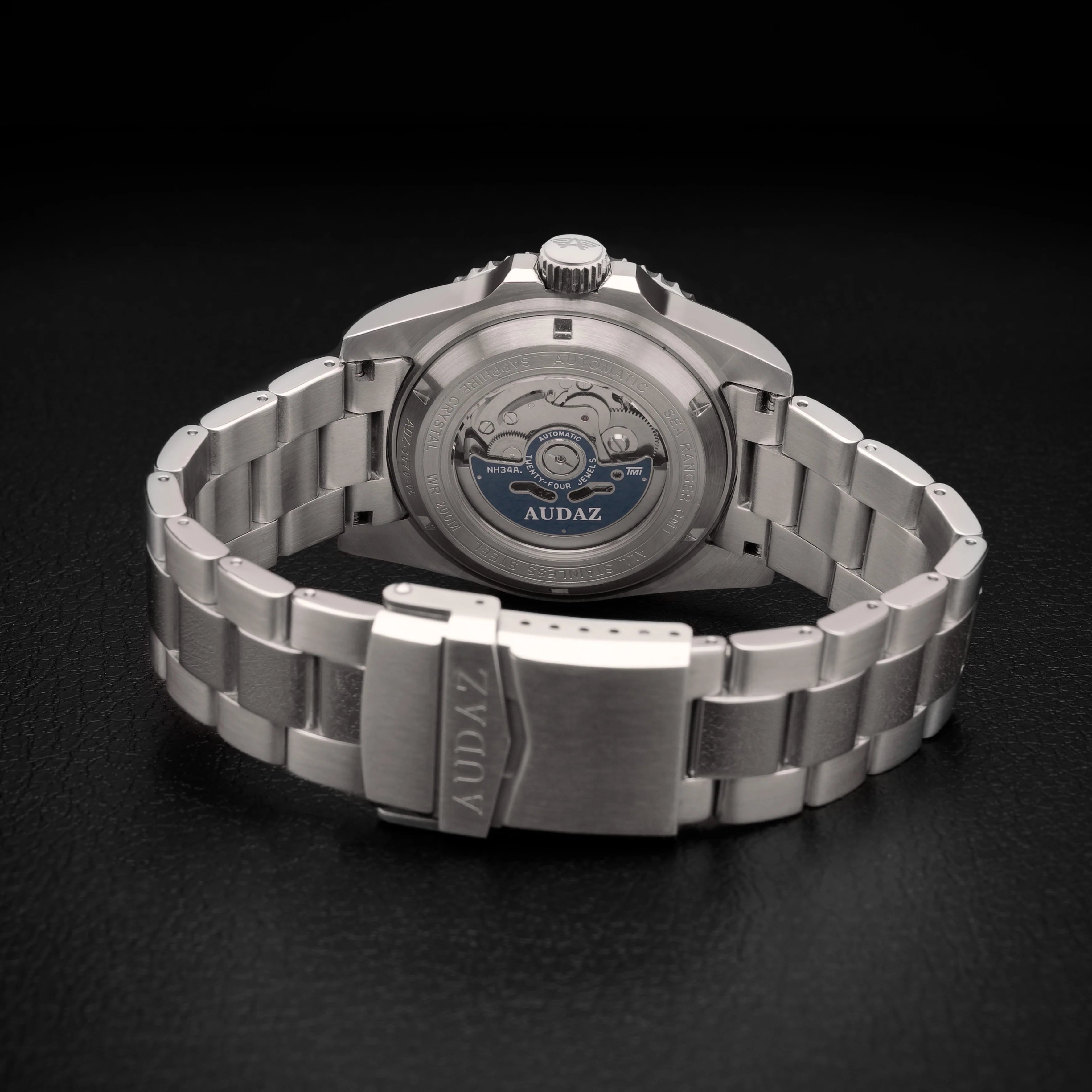 Audaz Sea Ranger GMT Meteorite ADZ 3070 07 - Luxury Dive Watch with Meteorite Dial for Men - Perfect for Diving, Travel & Business Meetings