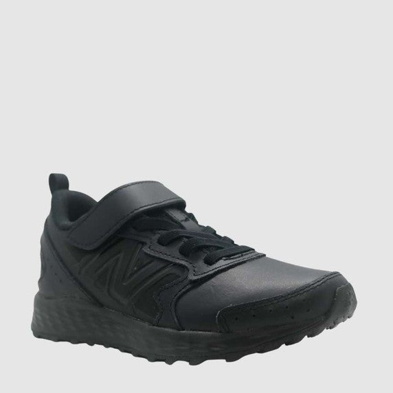 New Balance Kids 680 Hook & Loop Black Running Shoes - Lightweight Sneakers for Boys & Girls - Perfect for School, Play & Daily Activities