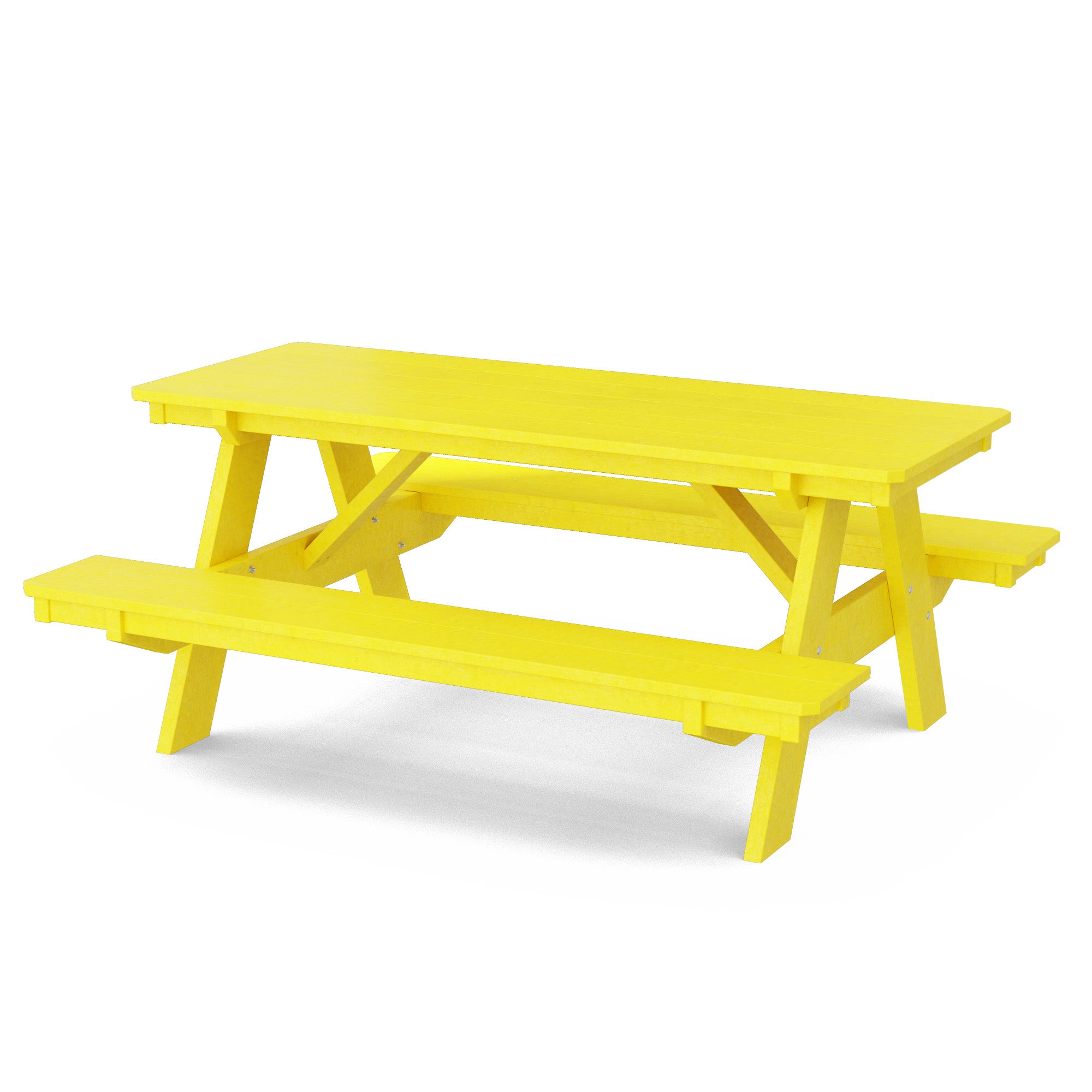 Heritage 72 Inch Outdoor Picnic Table with Attached Benches - Durable All-Weather Patio Furniture for Backyard, Garden, and Park Gatherings