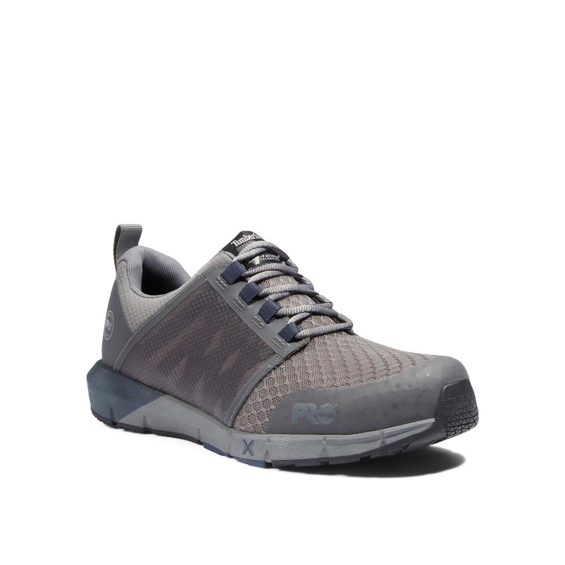 Radius Composite Toe Work Shoes for Men - Lightweight Safety Grey Work Boots for Construction & Warehouse - OSHA Compliant Non-Metallic Toe Protection