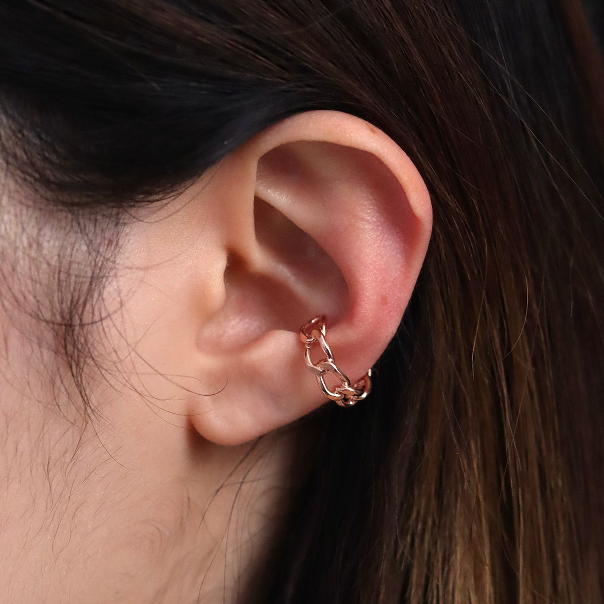 Trendy Curb Chain Ear Cuff - Silver & Gold Hoop Earrings for Women - Perfect for Parties, Weddings & Everyday Wear