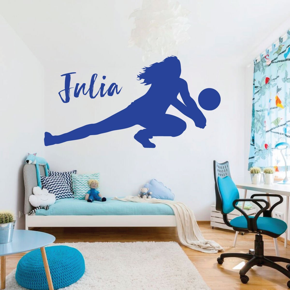 Personalized Volleyball Wall Decal - Custom Vinyl Sports Decor for Girls Bedroom, Playroom & Teen Room - Perfect for Sports Lovers & Athletes