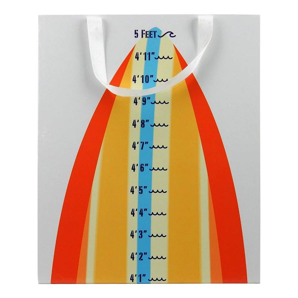 Surfboard Growth Chart for Kids - 12 Moveable Height Stickers - Measures Up to 5 Feet Tall - Perfect for Beach Themed Bedrooms & Nursery Decor
