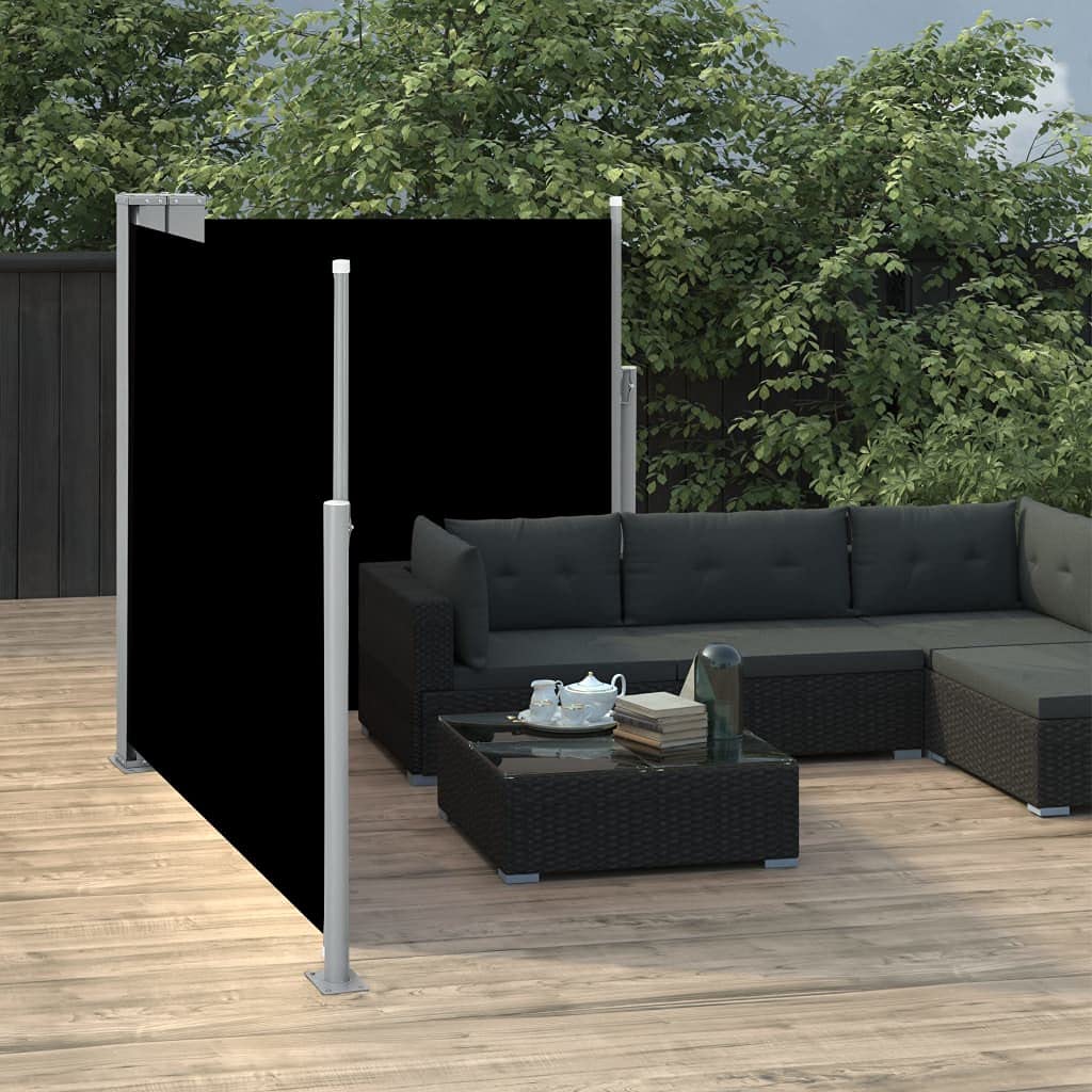 Retractable Side Awning Black - 47.2