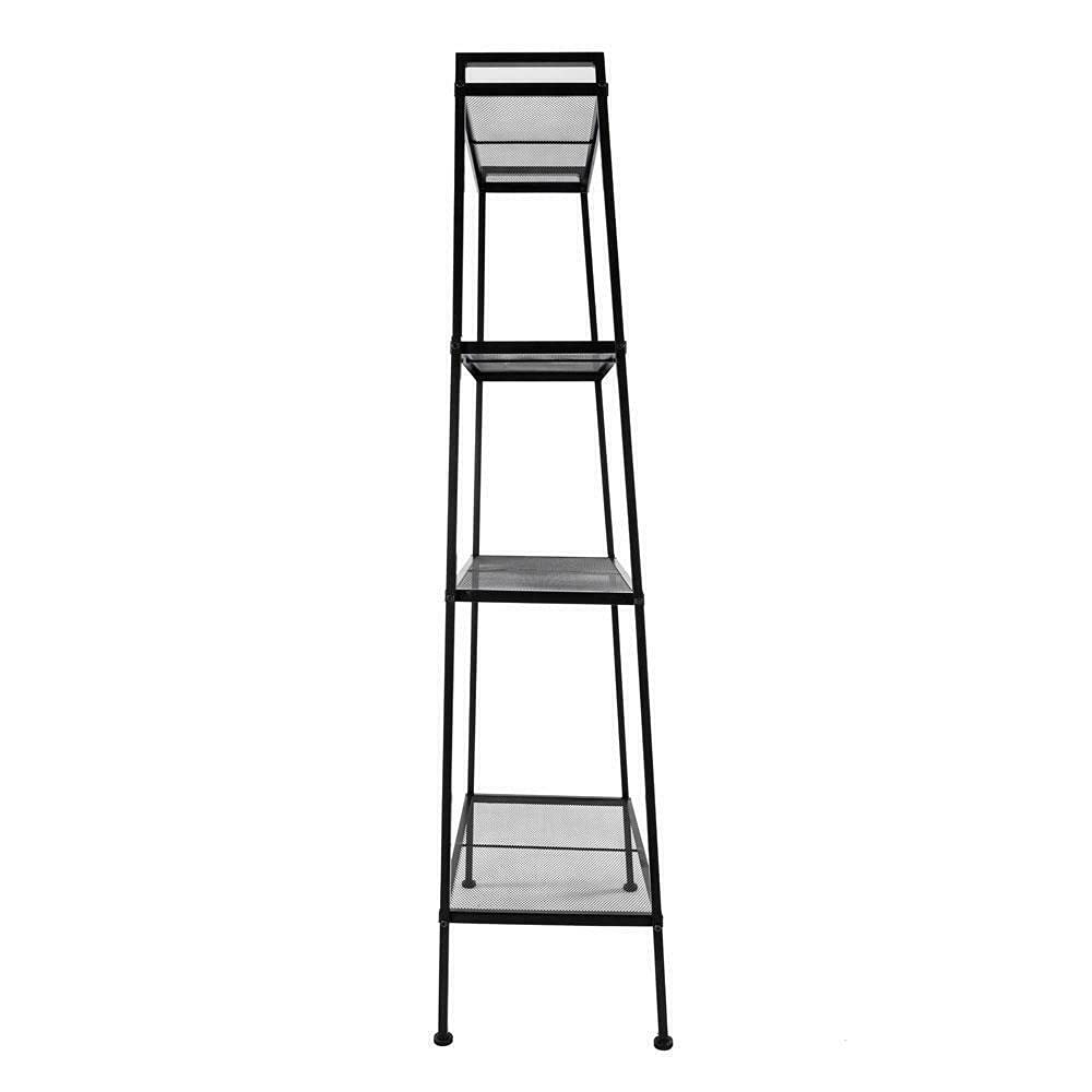4-Tier Heavy Duty Metal Leaning Ladder Shelf - Sturdy Bookcase & Storage Organizer for Books, Magazines, Clothes | Perfect for Living Room, Bedroom, Home Office & Closet Organization