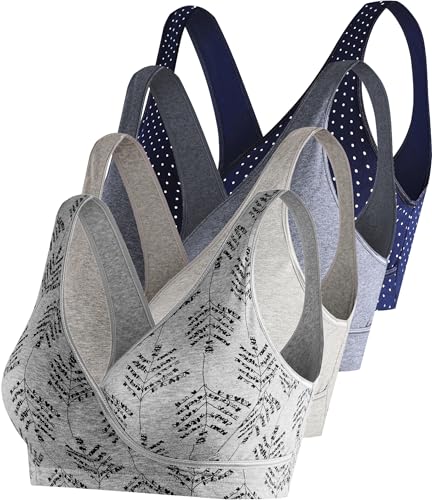 Dark Grey/Gray/Grey Print/Navy Dot-4pcs