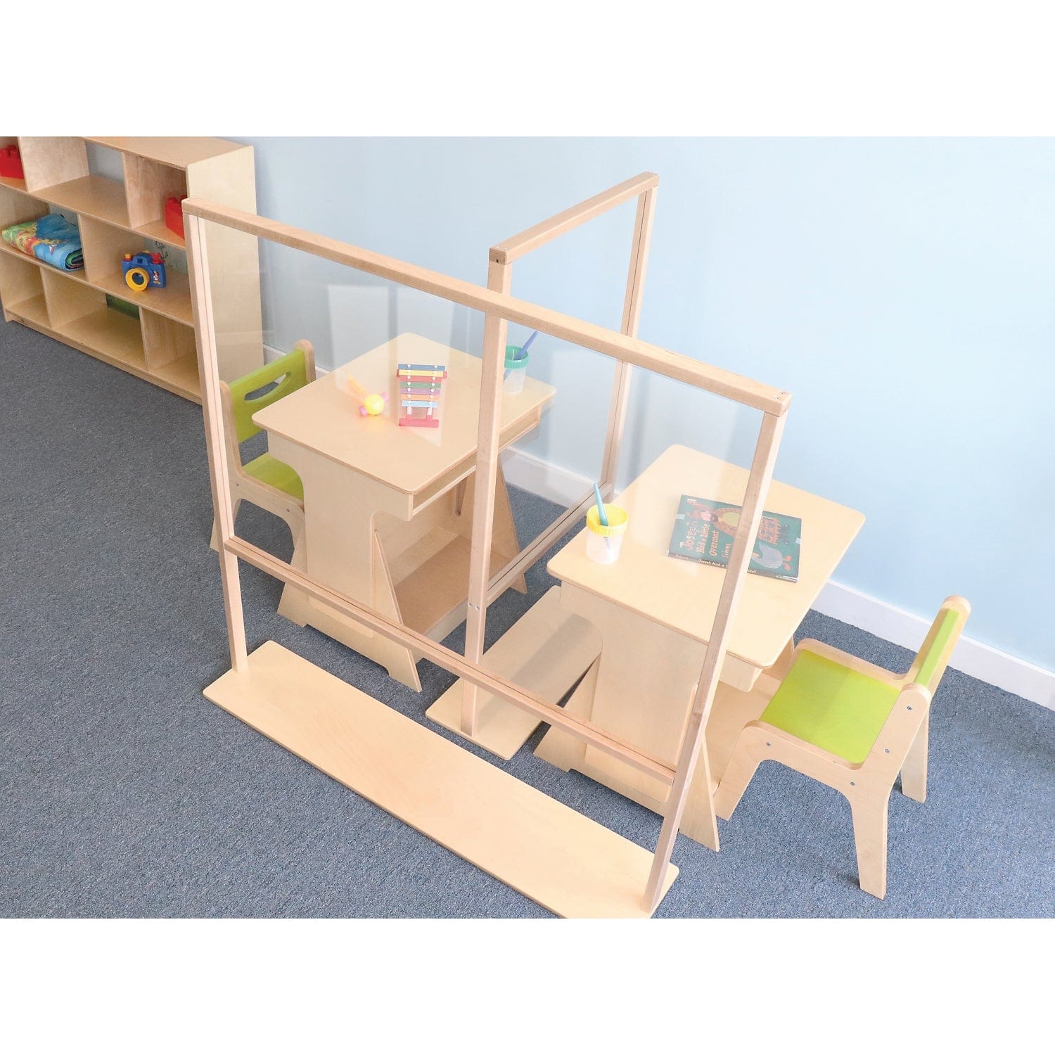 48W Clear Acrylic Floor Standing Partition - Office Divider, Room Separator for Home & Business Use