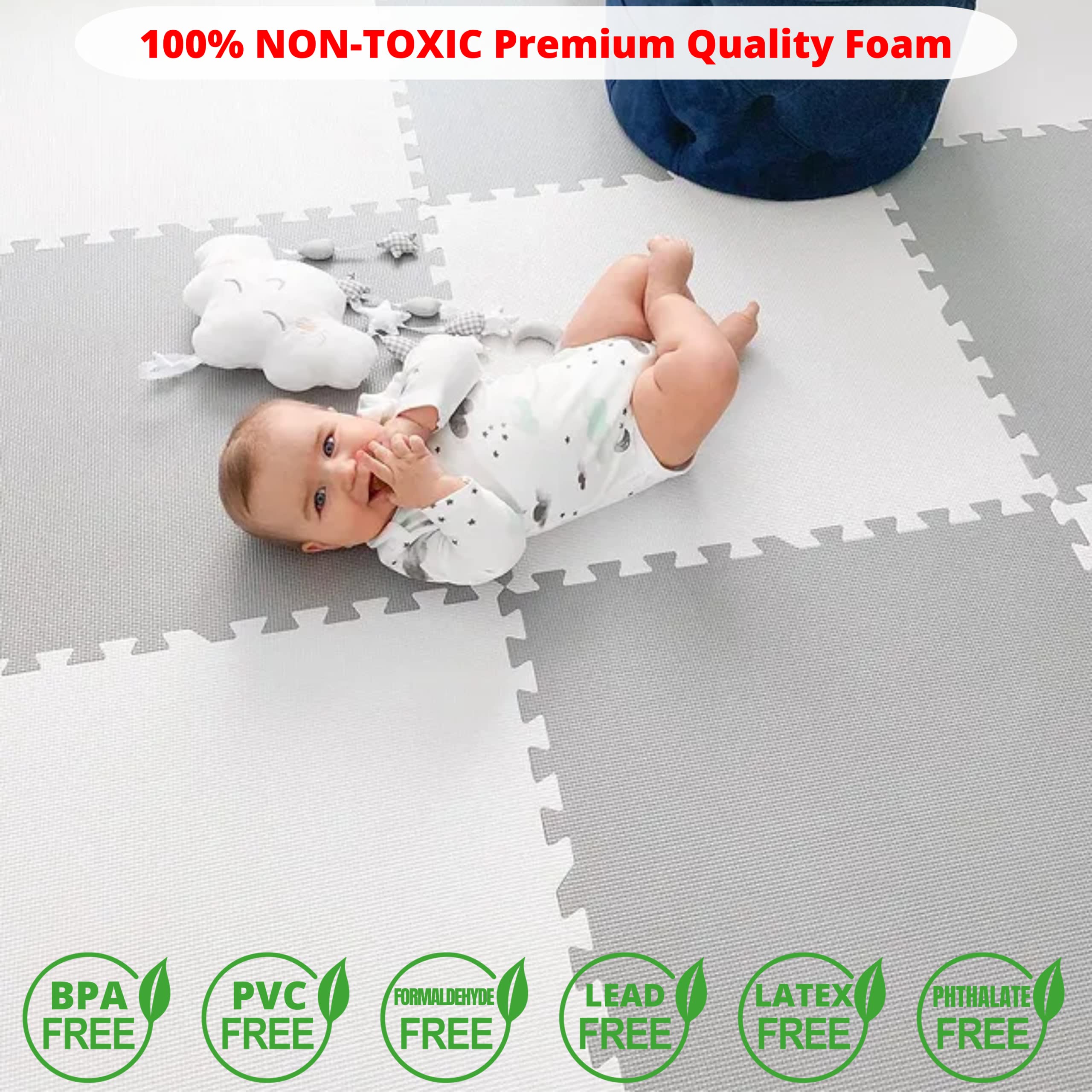 MyBlissBaby Extra Large Thick Foam Play Mat - 36