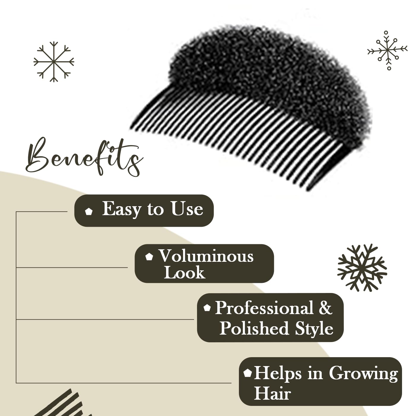 KYNA Set of 2 Donut Bun Maker with Comb - Hair Puff Maker & Bump It Up Comb - Hair Styling Accessories for Women & Girls - Perfect for Updos, Ponytails & Special Occasions