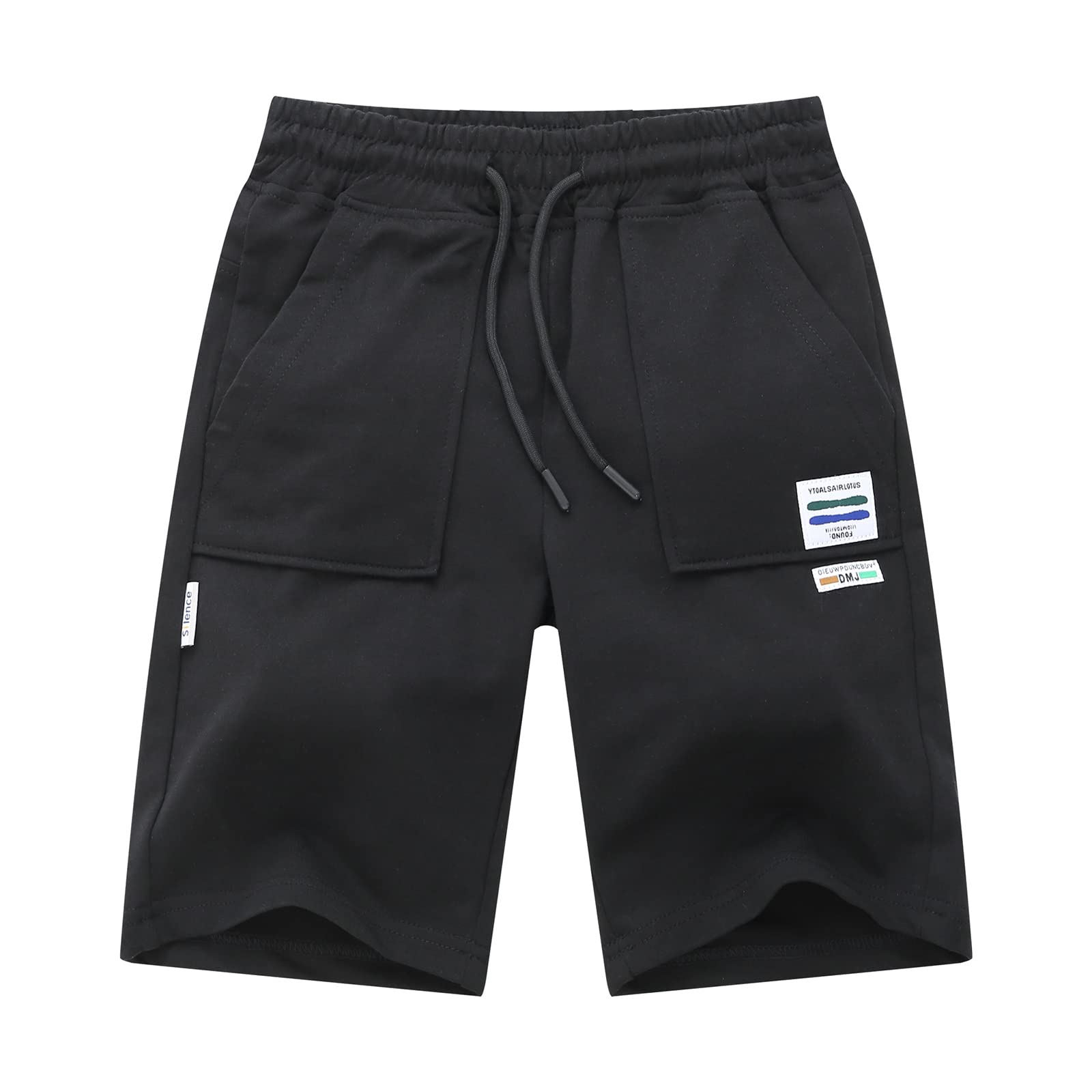 **NATUST Boys' Cotton Shorts with Drawstring & Elastic Waist - Comfortable Casual Summer Shorts for Play, Sports, and Everyday Wear**