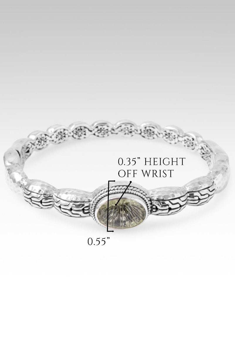 Persist with Purpose Bangle™ in Prasiolite - Elegant Green Gemstone Bracelet for Women | Perfect for Yoga, Meditation & Spiritual Healing