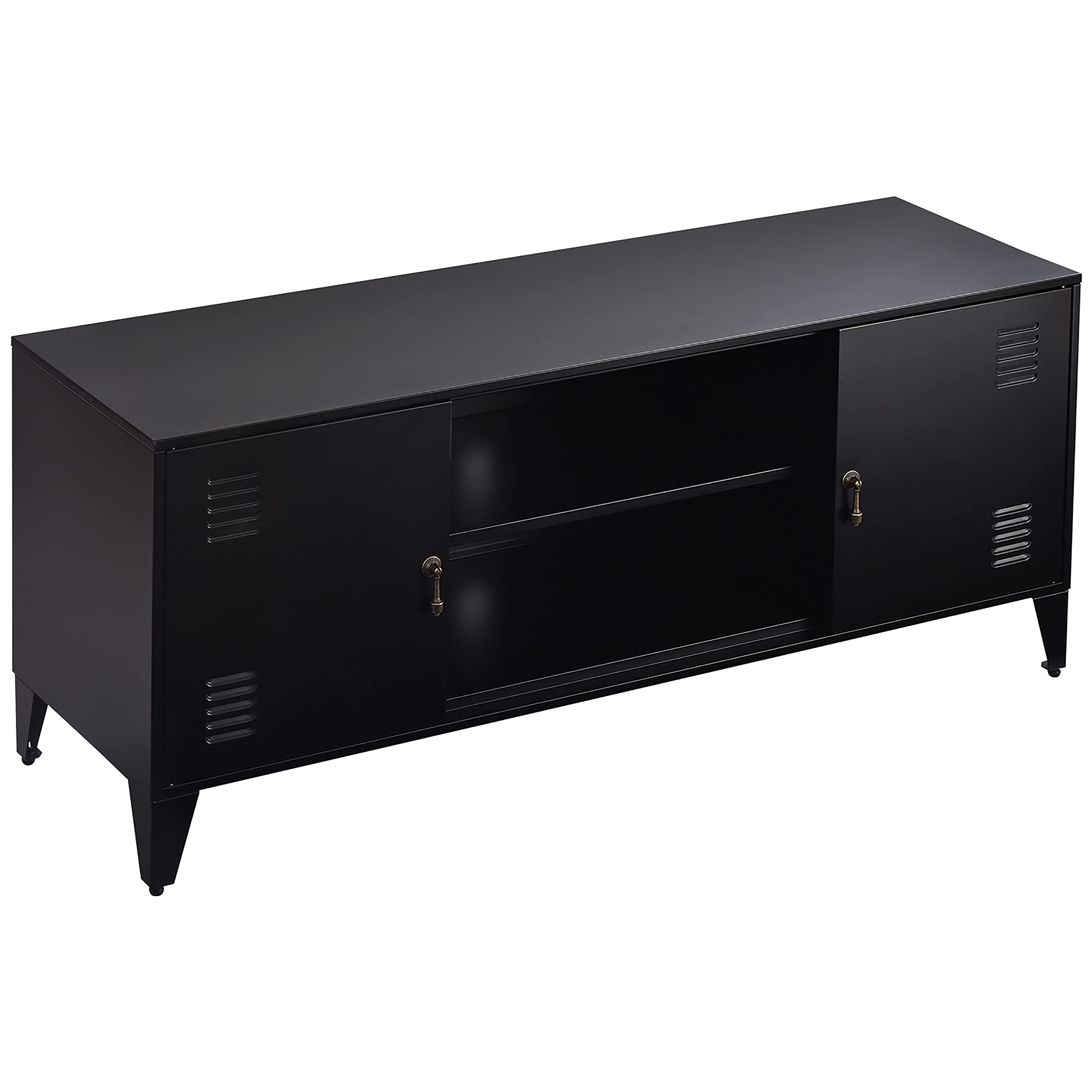Beyamis 55 Inch TV Stand with Storage Shelf - Modern Metal TV Cabinet for Living Room, Entertainment Center - Perfect for Home Theater, Gaming & Living Room Decor