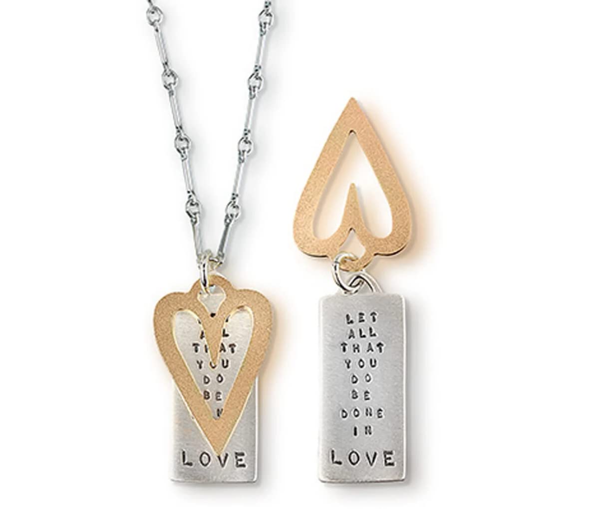 1 Corinthians 16:14 Sterling Silver Heart Pendant Necklace - Bible Verse Jewelry Gift for Women, Perfect for Church, Weddings & Special Occasions