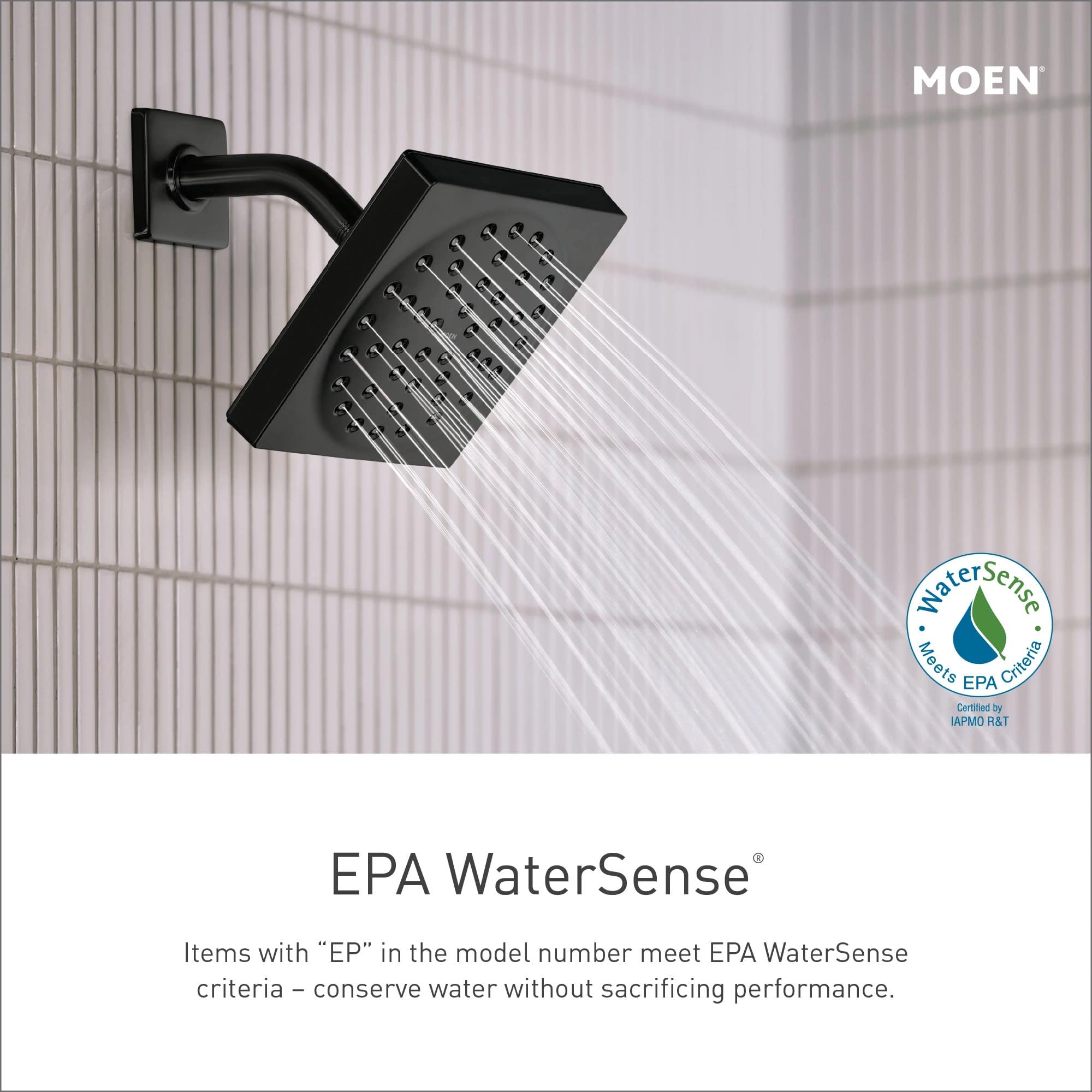 Moen T2813EPBL Rizon Posi-Temp Eco-Performance Tub and Shower Trim in Matte Black - Includes Valve for Easy Installation - Perfect for Bathroom Renovations and Modern Home Upgrades