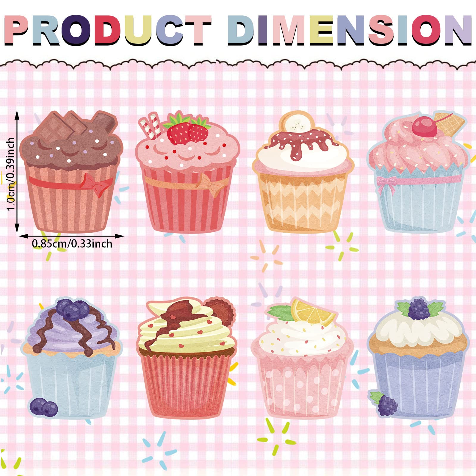 Geyee 8 Pcs Cupcake Shaped Sticky Notes - Cute Kawaii Food-Themed Memo Pads for Home, Office & School - Perfect for Notebooks, Bookmarks & Study Supplies - Fun Yummy Snack Design for Students & Work Organization