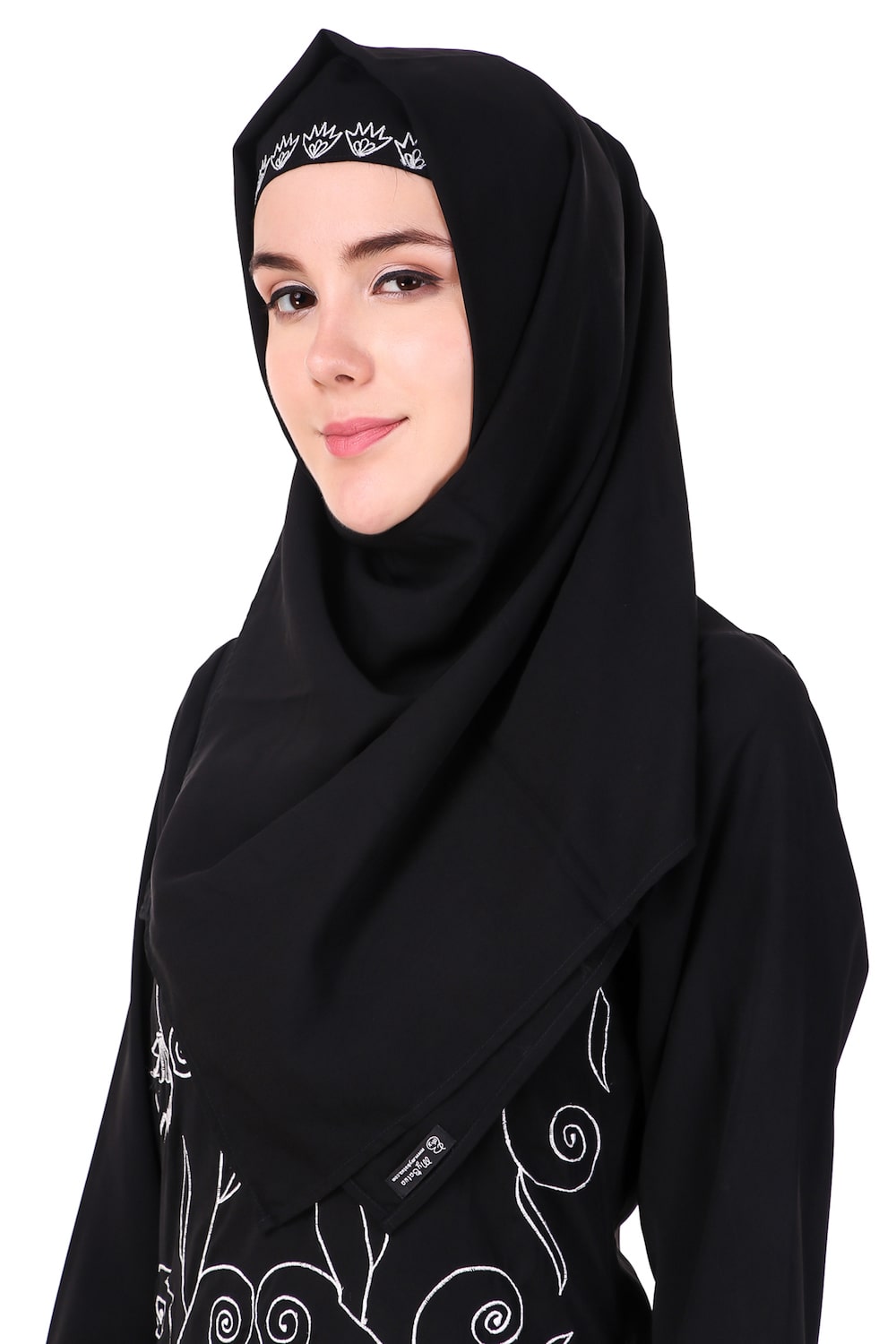 Elegant Front Floral Embroidered A-Line Abaya Dress for Women - Perfect for Prayer, Modest Fashion, and Special Occasions
