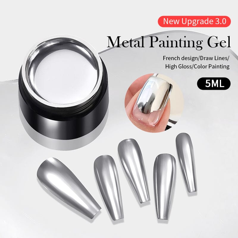 Super Shine Silver Metallic Paint Gel - High Gloss Finish for DIY Crafts, Nail Art, and Model Painting - Perfect for Home Decor, Automotive Detailing & Creative Projects