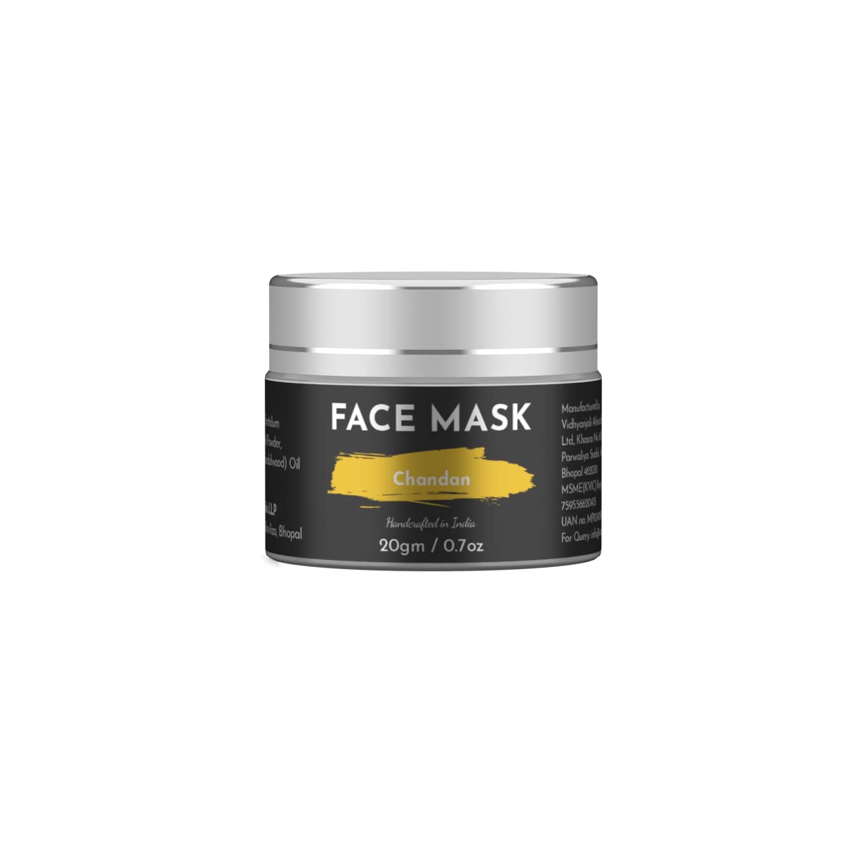 Ecocradle Skin Brightening Multani Mitti Face Mask with Sandalwood Oil - Anti-Aging, Oil Control for All Skin Types | 20g | Perfect for Daily Skincare & Glowing Complexion