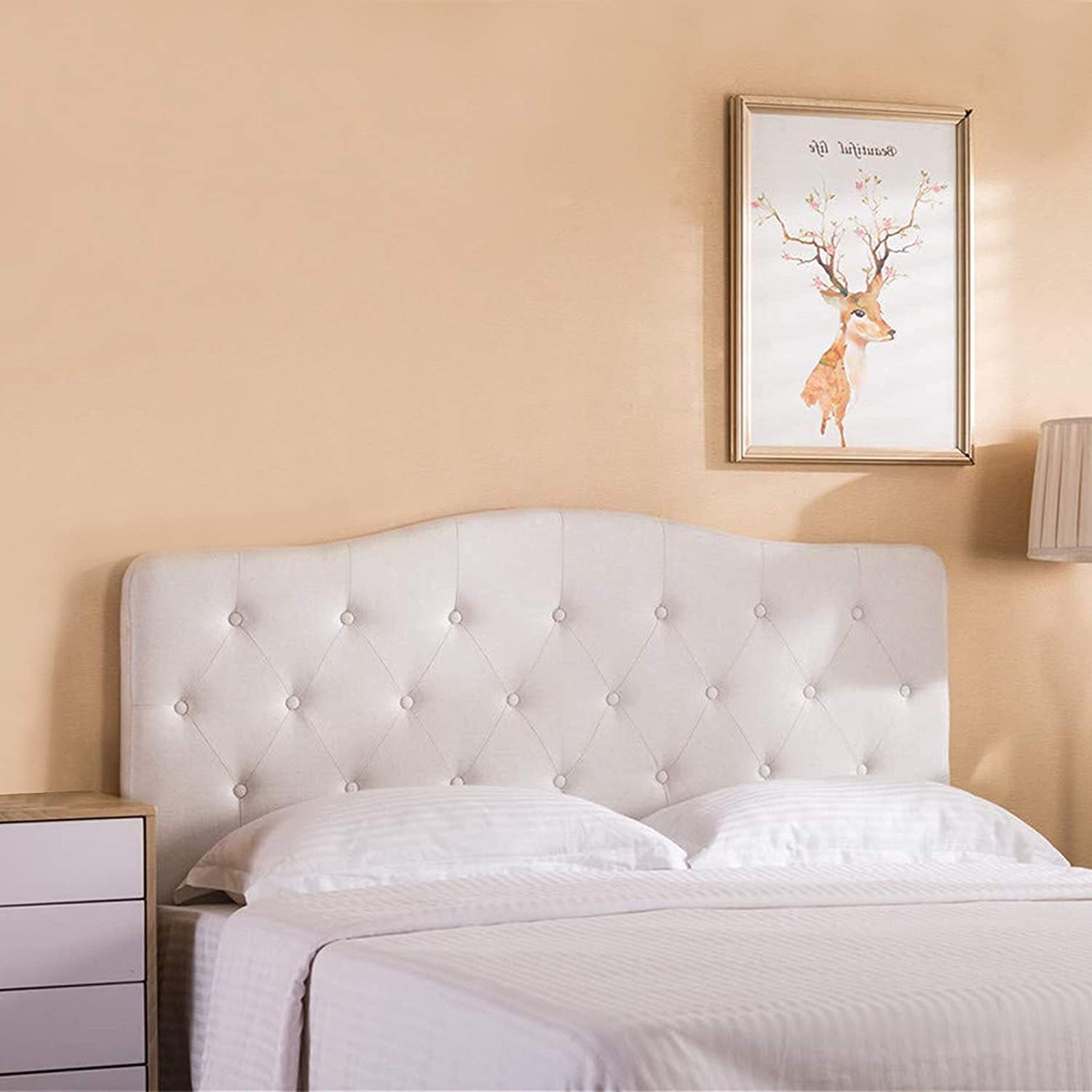 Aklaus Adjustable Upholstered Queen Size Headboard - Button Tufted Fabric Bed Headboard for Queen Bed | Perfect for Master Bedroom, Guest Room & Apartment Decor