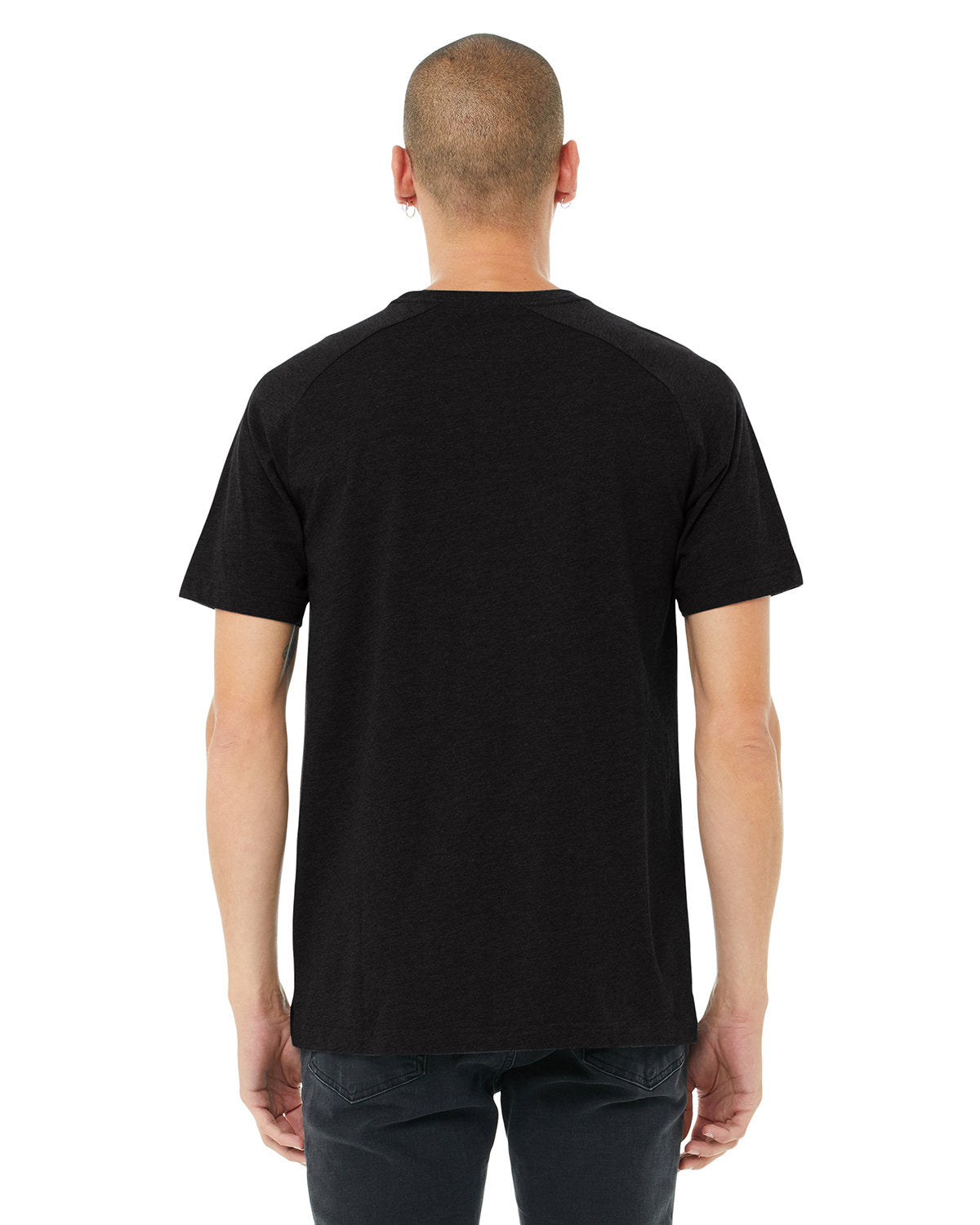 Bella + Canvas 3201 Men's Heather CVC Raglan T-Shirt - Soft Comfort Fit Short Sleeve Tee for Casual Wear, Gym & Everyday Outfits