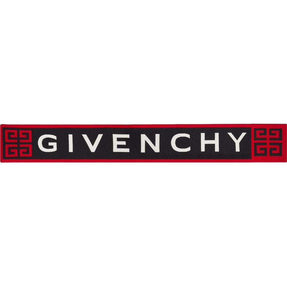 Givenchy Black & Red Logo Team Scarf - Luxury Fashion Accessory for Men & Women | Perfect for Winter, Fall & Stylish Outfits | Gift Idea for Fashion Lovers
