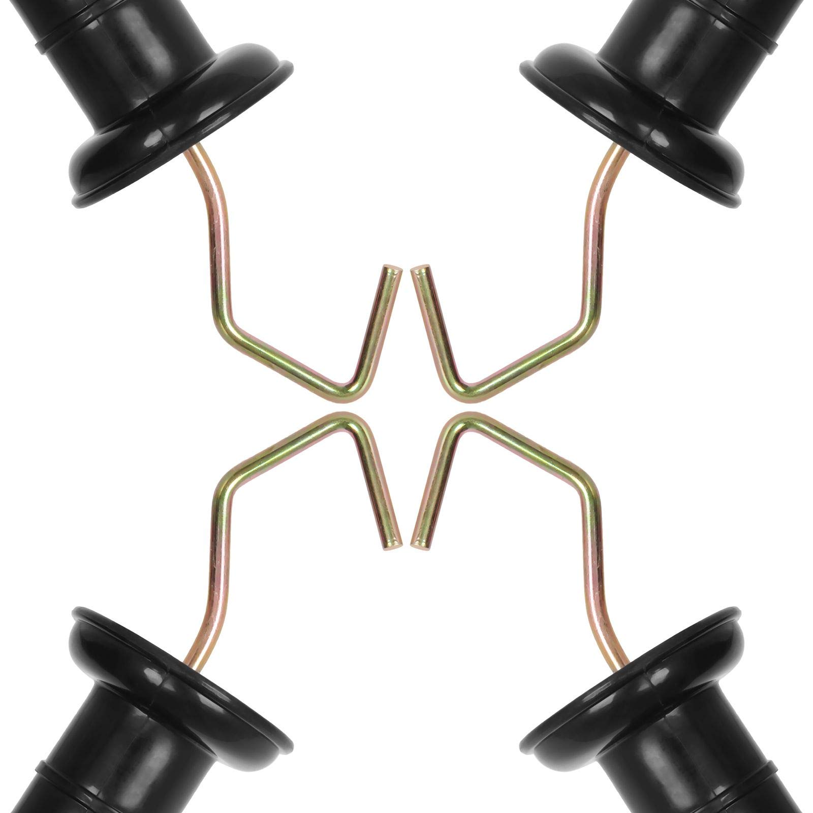 10 Pack Electric Fence Spring Gate Handles Insulators - Heavy Duty Ranch Fence Accessories with Simple Tension Spring for Livestock & Farm Fencing (Black) | Perfect for Cattle Gates, Horse Pastures & Agricultural Electric Fences