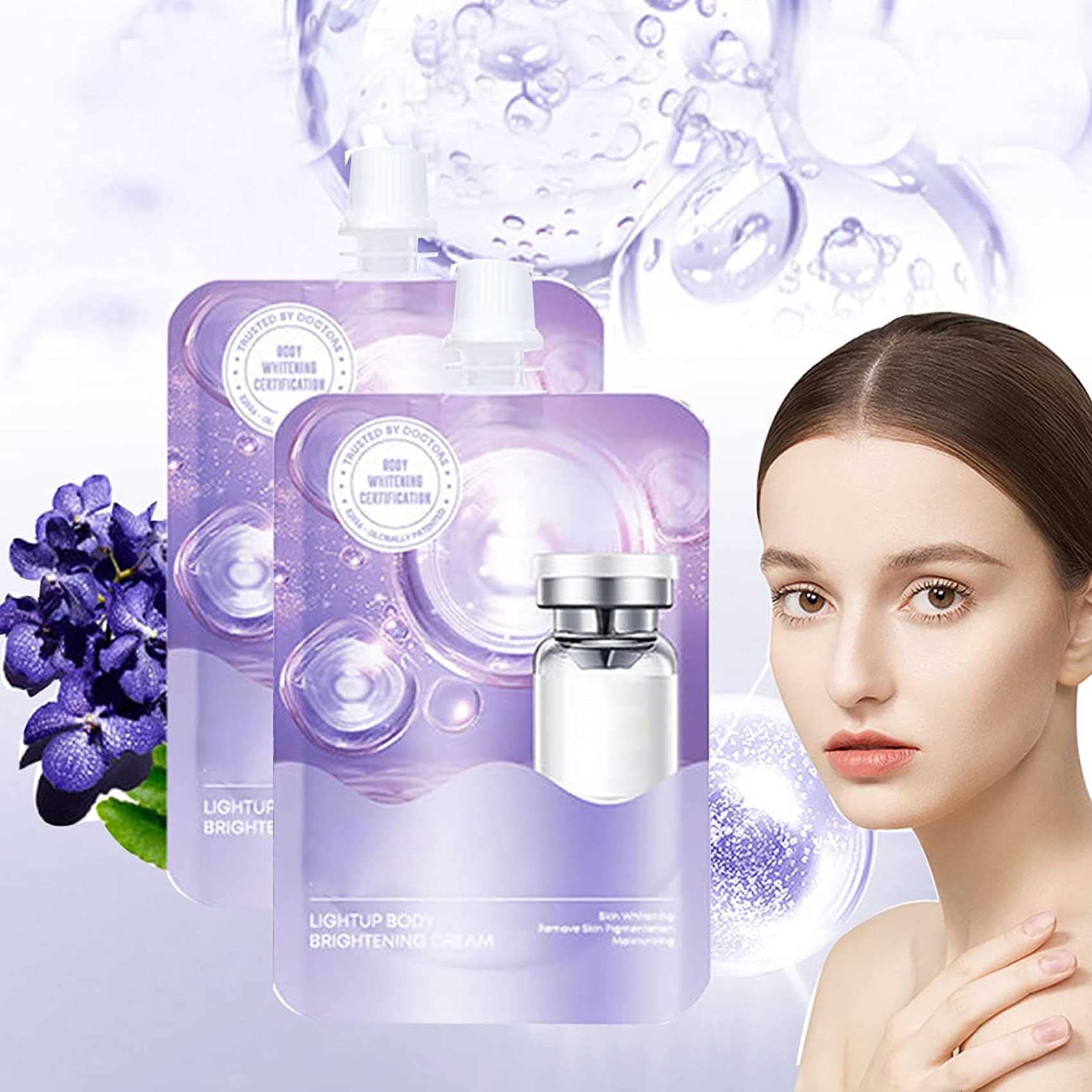 LightUp Body Brightening Cream - 100ml Skin Whitening & Glow Boosting Lotion for Even Tone & Radiant Skin | Visible Results in 4 Weeks | Perfect for Dark Spots, Elbows & Knees | 2-Pack for Daily Body Care Routine