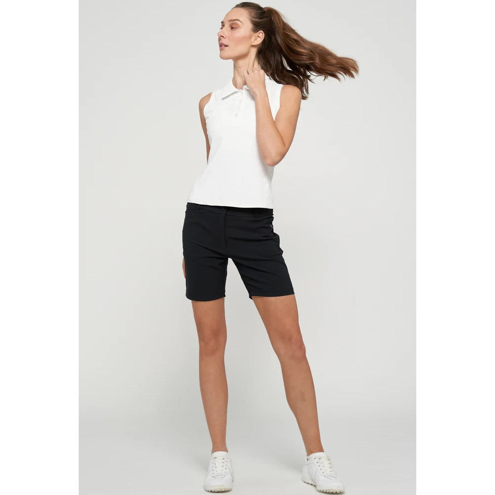 Lija Women's Don't Stop Me Now Legend Polo Shirt - White | Comfortable Cotton Golf & Tennis Top for Active Women | Perfect for Sports, Workout and Casual Wear