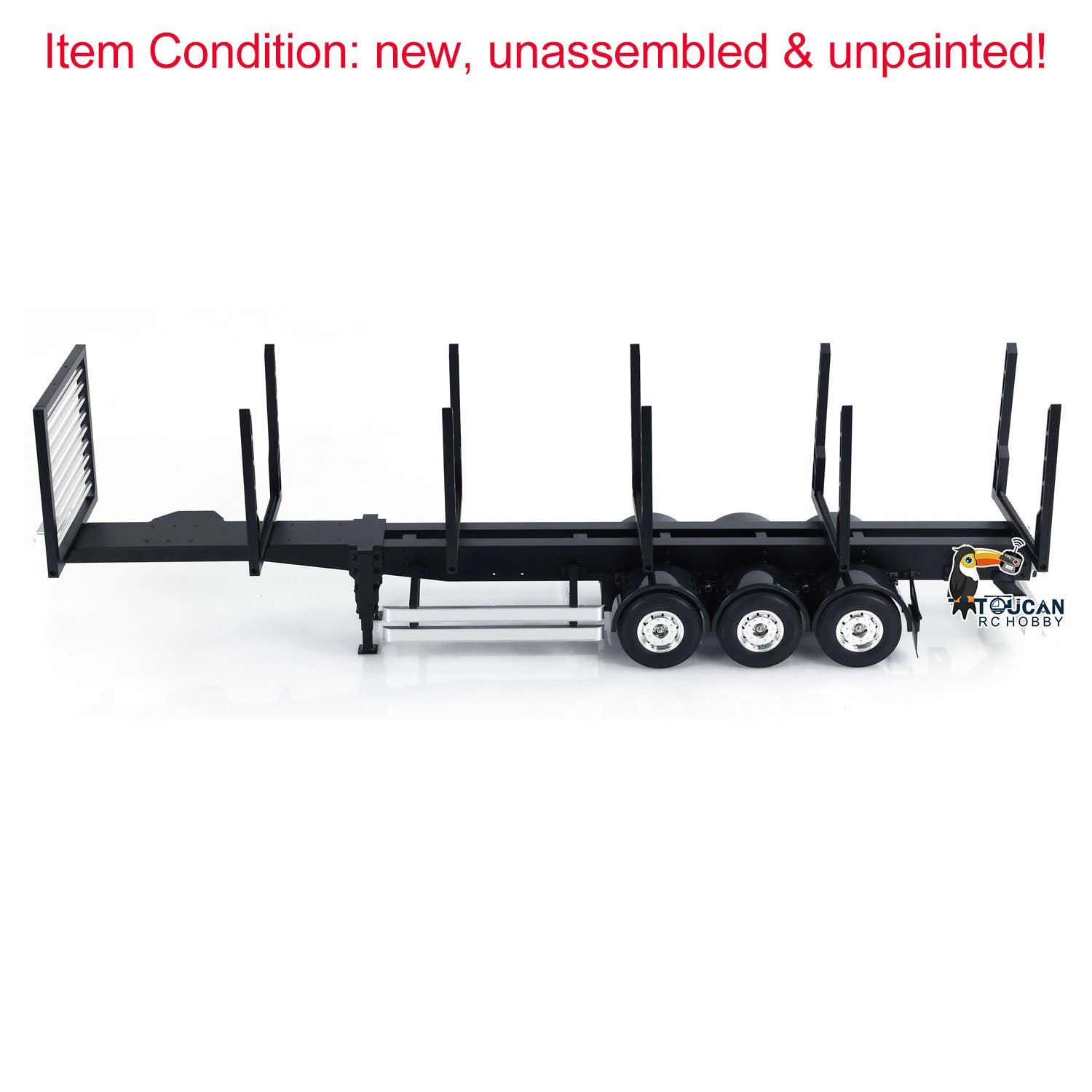 1/14 Scale 3 Axles Unpainted RC Reefer Semi Trailer Container Timber Flatbed Tractor Truck Kit - DIY Electric Car Model for Hobbyists & Collectors | Perfect for RC Racing, Construction Simulation & Display Scenes