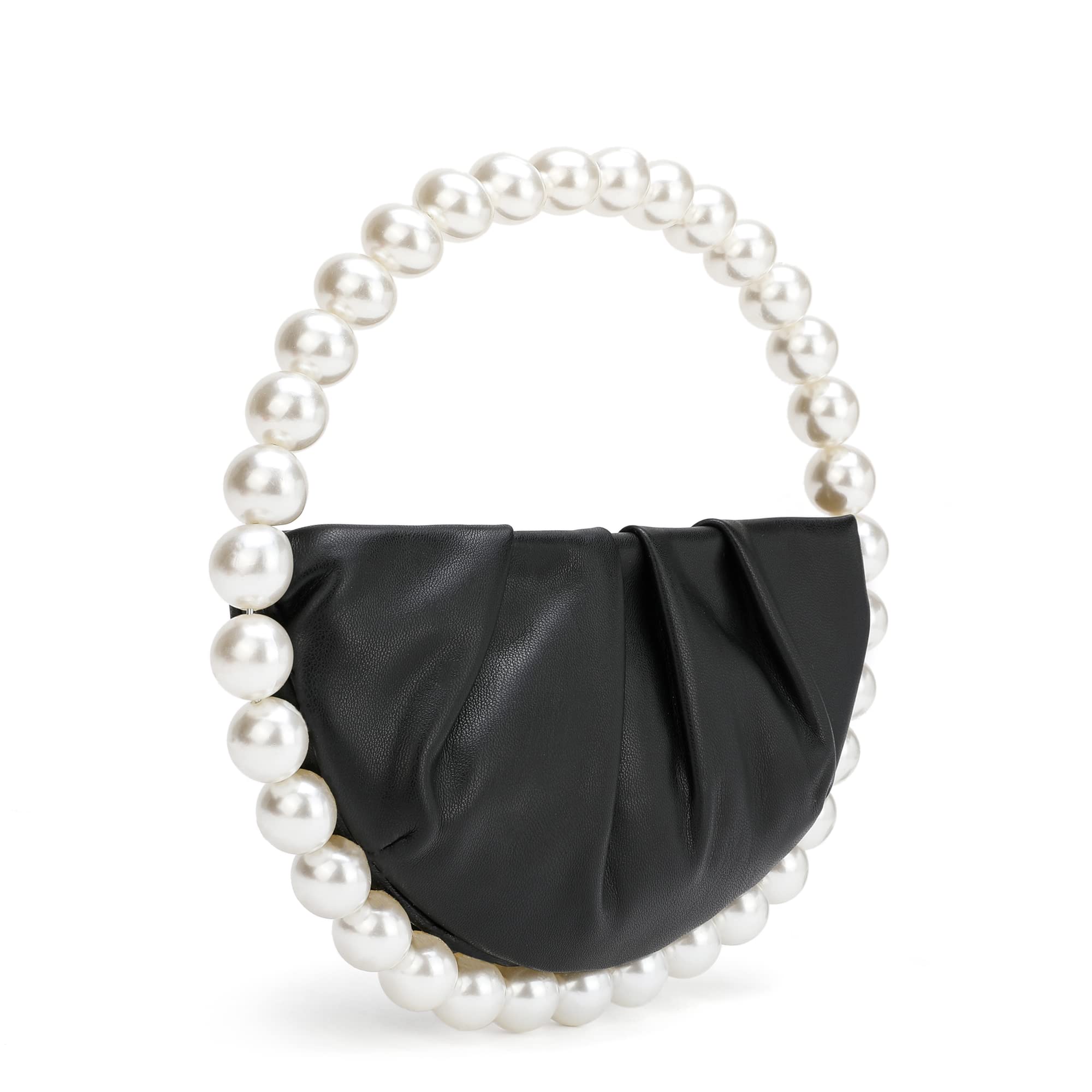 CARIEDO Elegant Pearl-Embellished Pleated Clutch Purse for Women - Soft Face Handbag for Evening Parties, Prom, Weddings & Special Occasions | Perfect for Brides, Date Nights & Formal Events