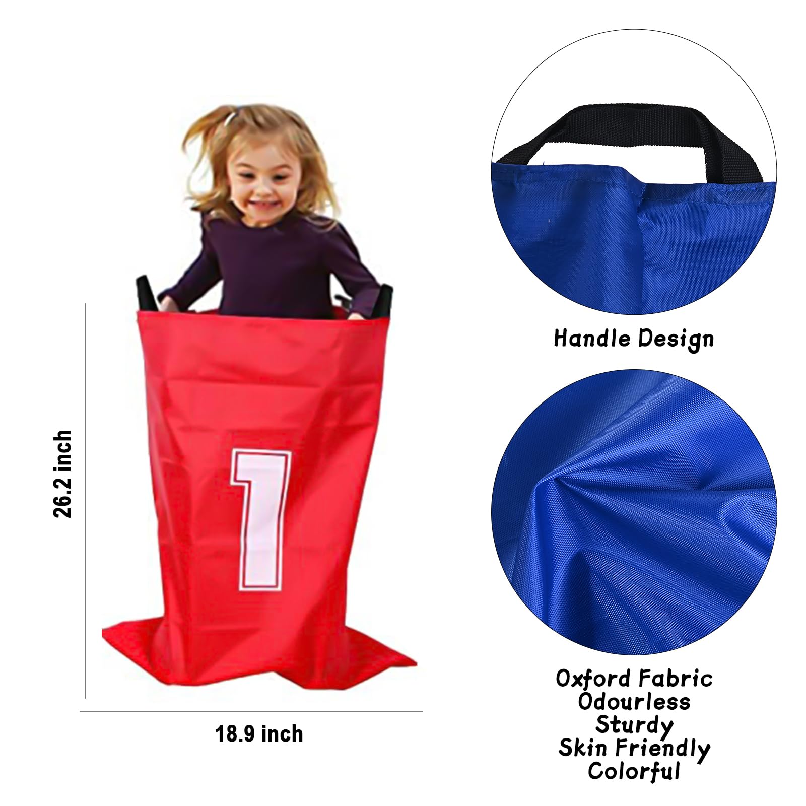 GOLDGE 28-Piece Kids Outdoor Games Set - Potato Sack Race Bags, Bean Bag Toss, 3-Legged Race Bands & Egg Spoon Relay - Perfect for Easter, Birthday Parties & Backyard Fun