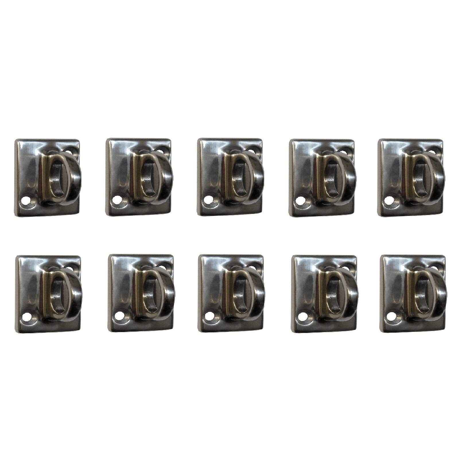 Stainless Steel Rope Stanchion Wall Plate - Decorative Crowd Control Barrier (10 Pack, Mirror Finish) for Event Venues, Theaters, and VIP Sections
