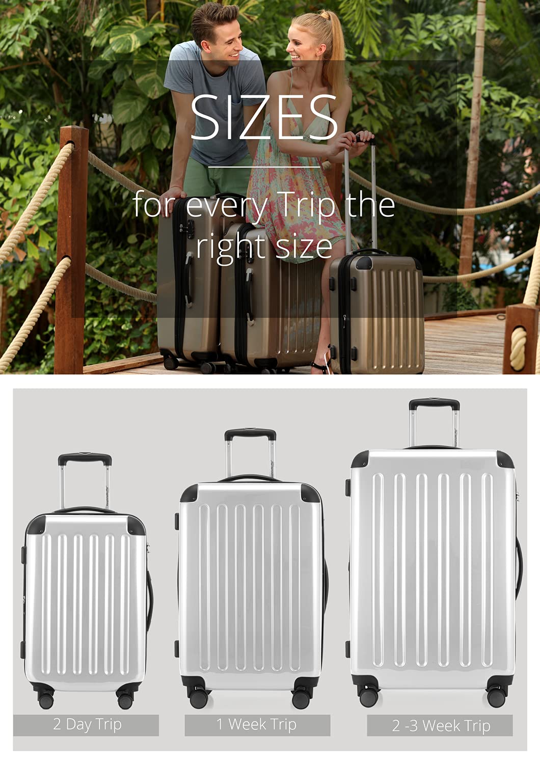 Premium White 55cm Cabin Luggage - Lightweight Carry-On Suitcase for Air Travel, Business Trips & Weekend Getaways
