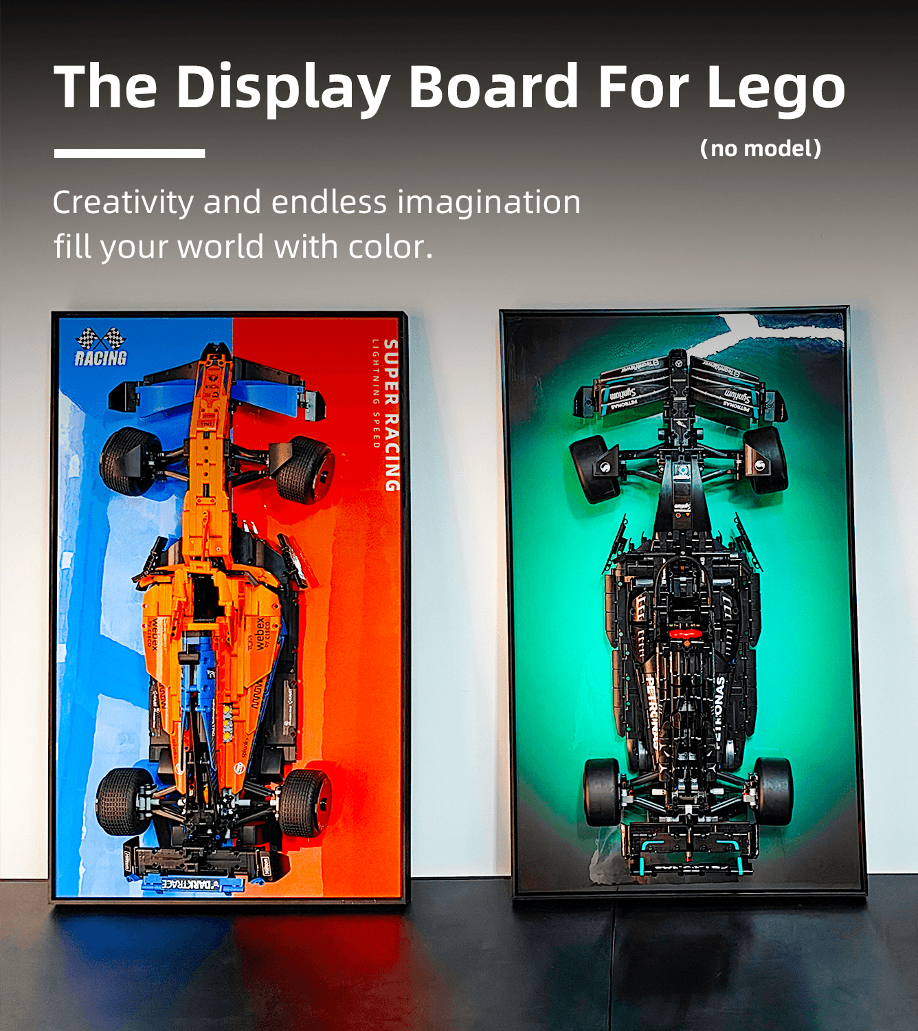 LEGO Technic McLaren Formula 1 Race Car Display Frame - Wall Mounted Showcase for 42141 Model - Perfect for Home Office, Game Room & Collector's Display