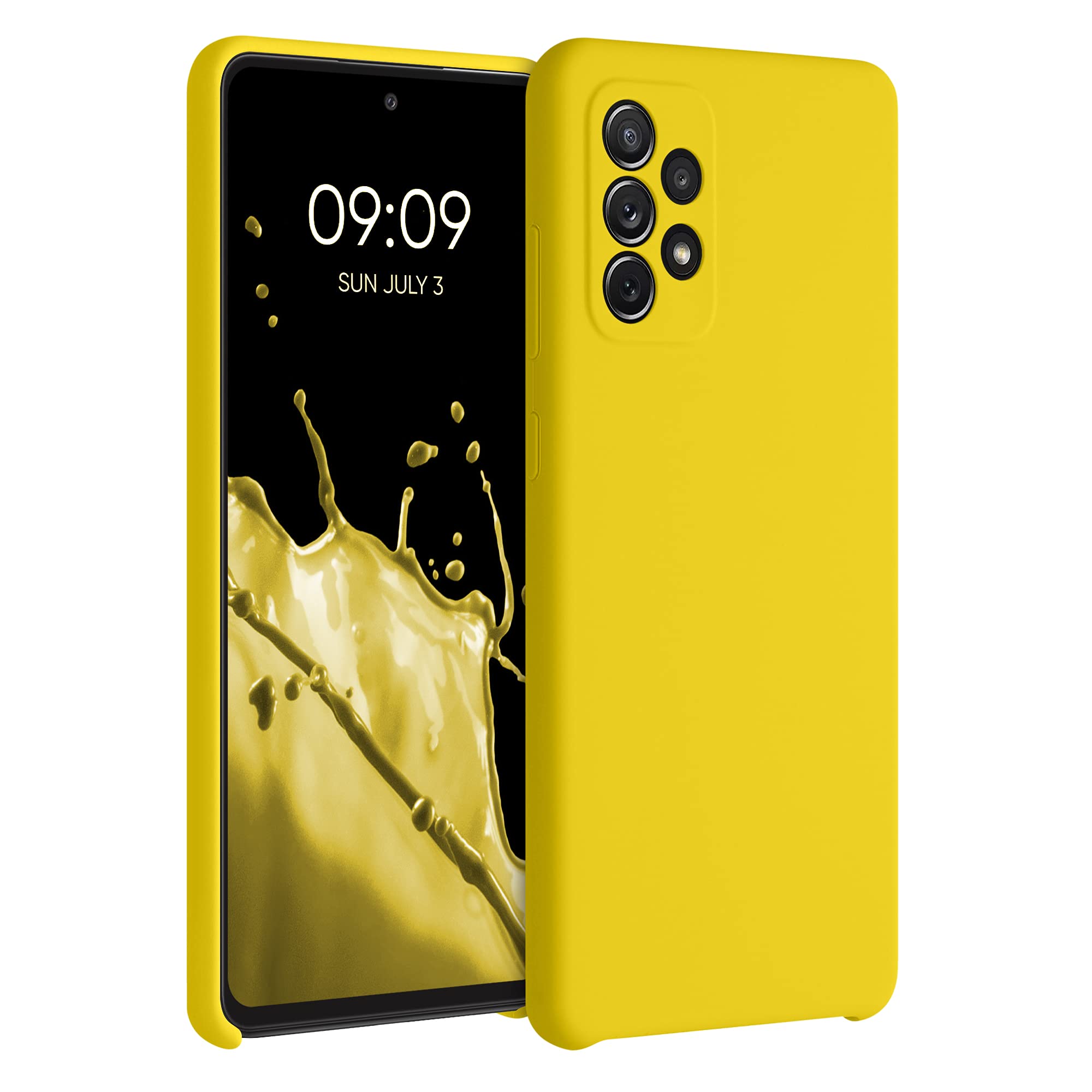 kwmobile Slim TPU Silicone Case for Samsung Galaxy A72 - Soft Protective Phone Cover in Radiant Yellow | Perfect for Everyday Use, Work & Travel Protection