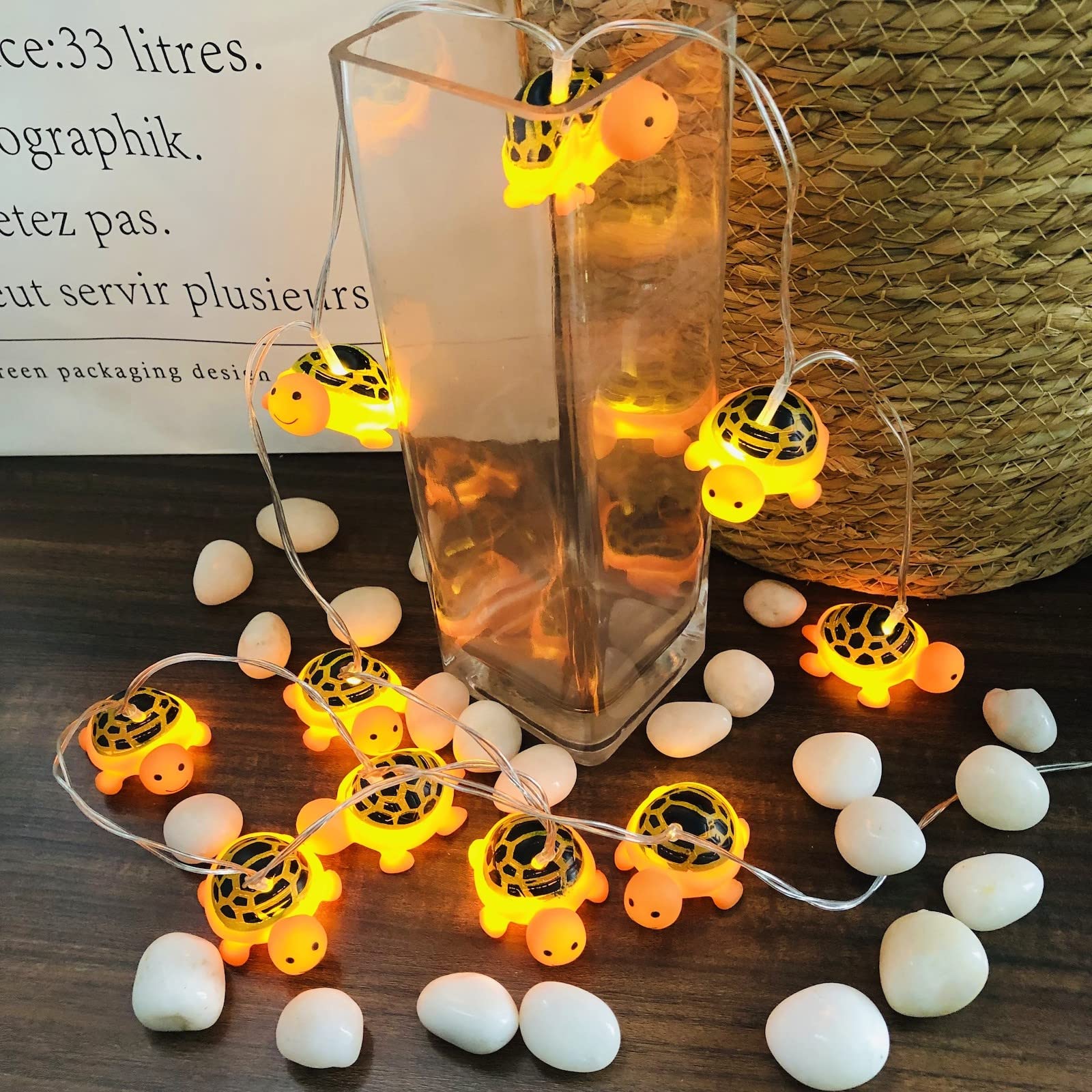 Cute Turtle Night Lights - Battery Operated LED String Lights for Kids Bedroom, Nursery, Home & Holiday Decor (10 LED, 1.65m) - Perfect for Bedtime, Birthday Parties & Christmas Tree Decorations