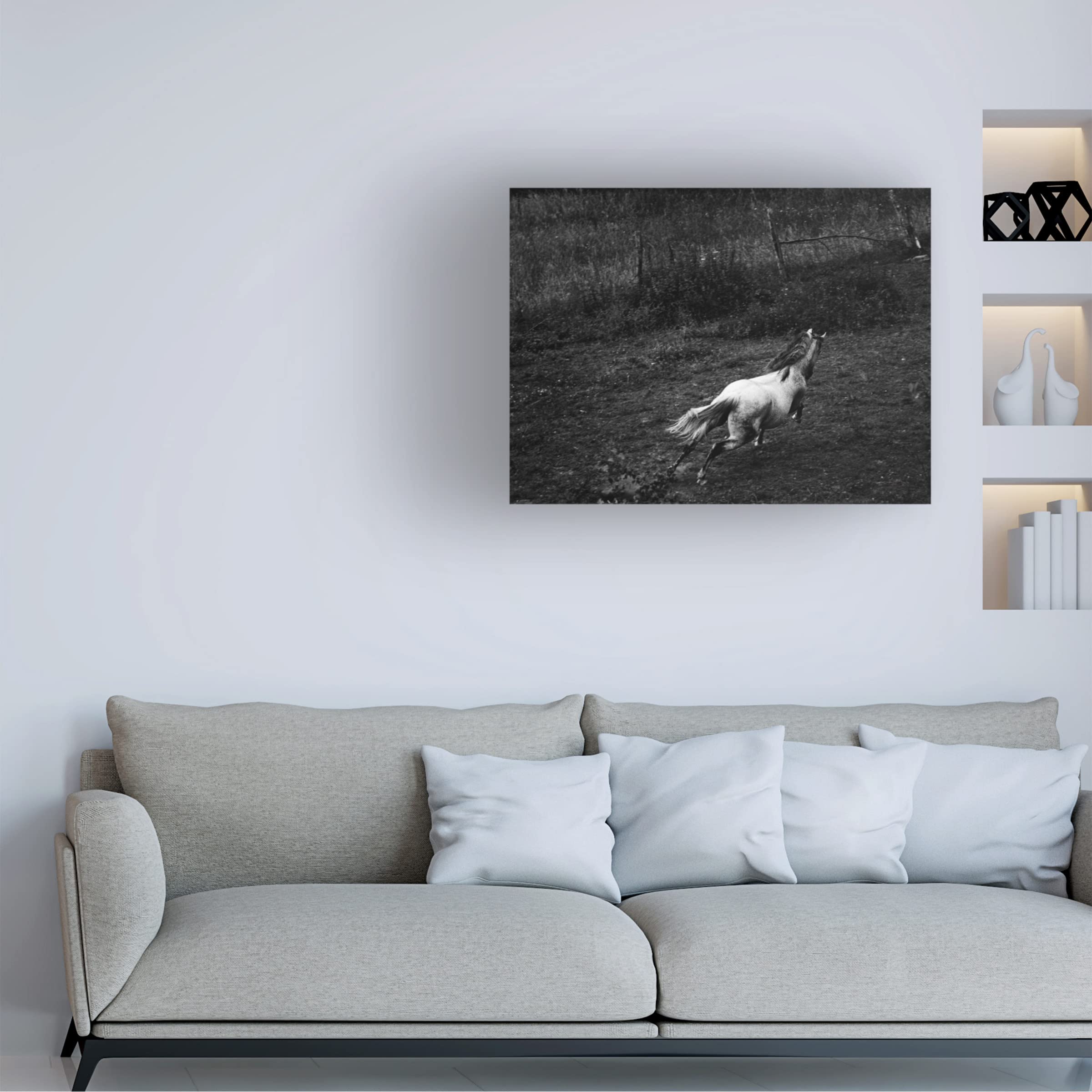 Trademark Fine Art 'Running Horse' Canvas Wall Art by Aledanda - Elegant Home Decor for Living Room, Office & Bedroom