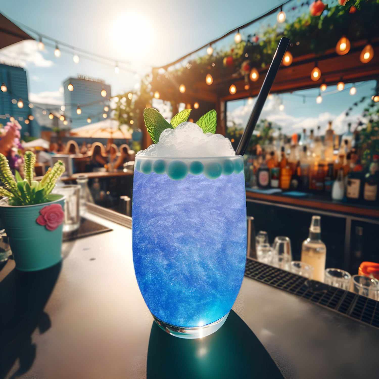 Blue Color Changing Brew Glitter® Necker - Fun & Unique Novelty Scarf for Parties, Raves & Festivals | Wholesale Bulk Orders Available
