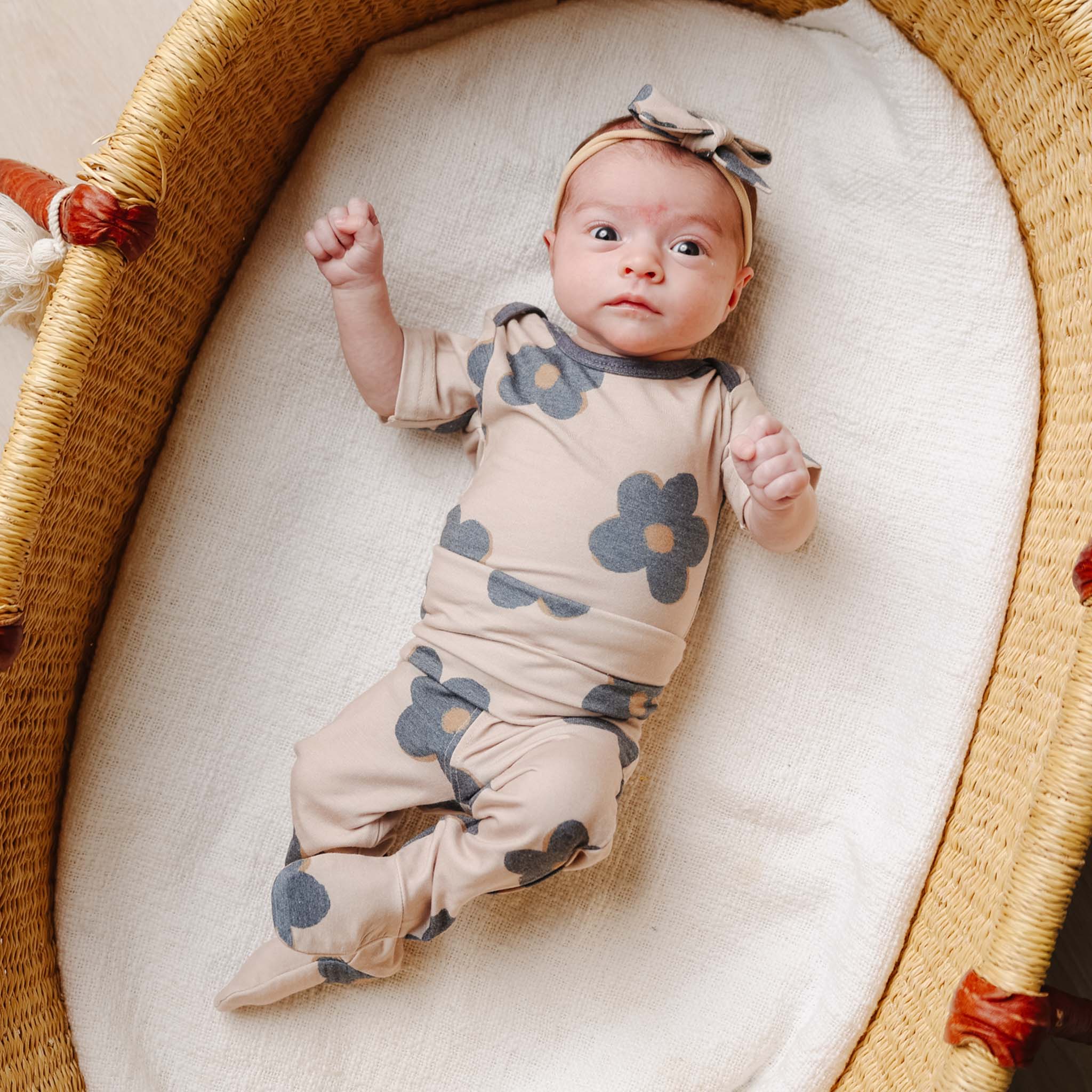 Gemma Tan Baby Footed Pants - Soft & Comfortable Infant Leggings for Playtime, Sleep & Everyday Wear