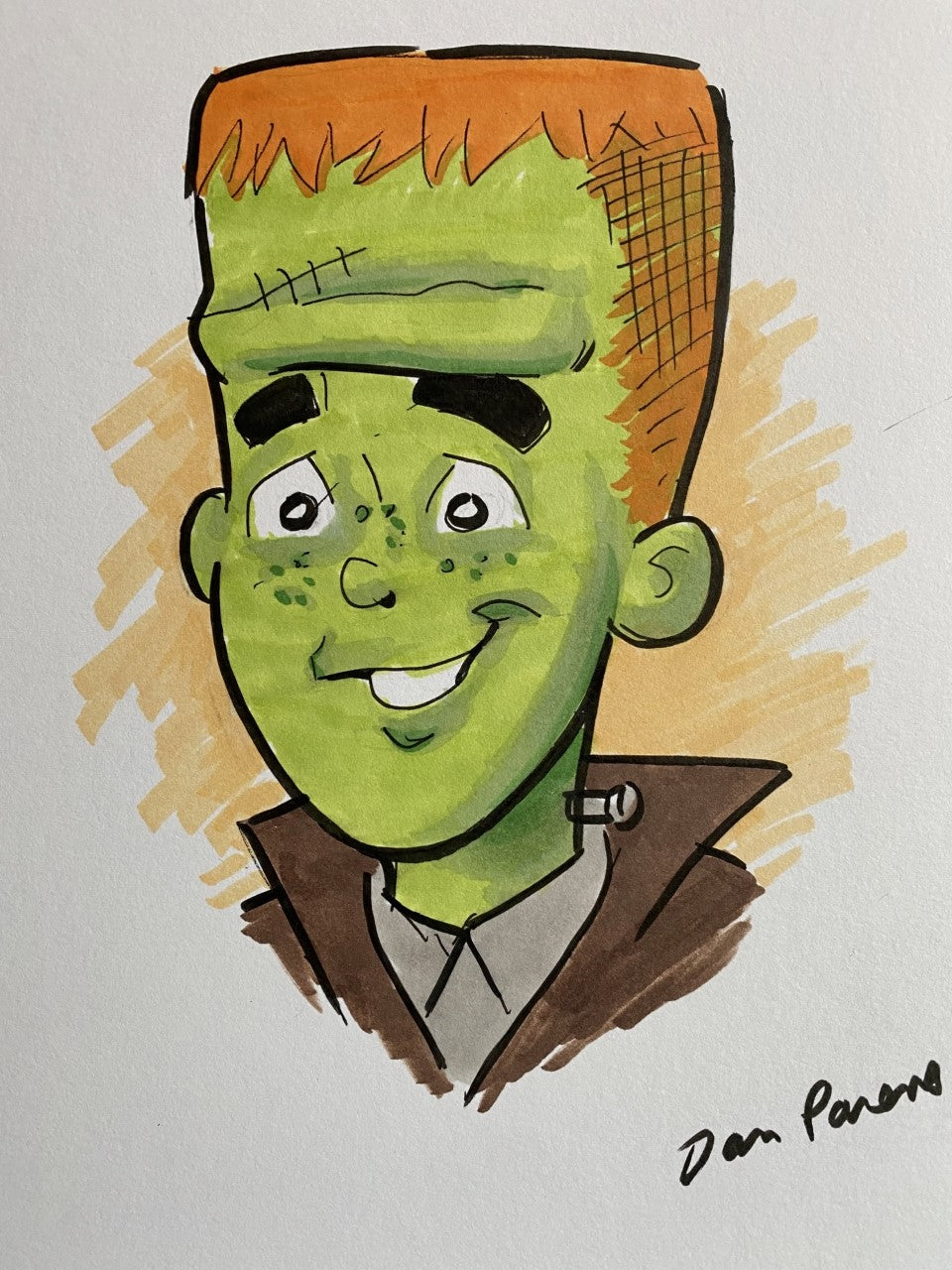 Dan Parent Original Halloween Custom Drawings - Handmade Spooky Art for Home Decor, Party Favors & Gift Giving